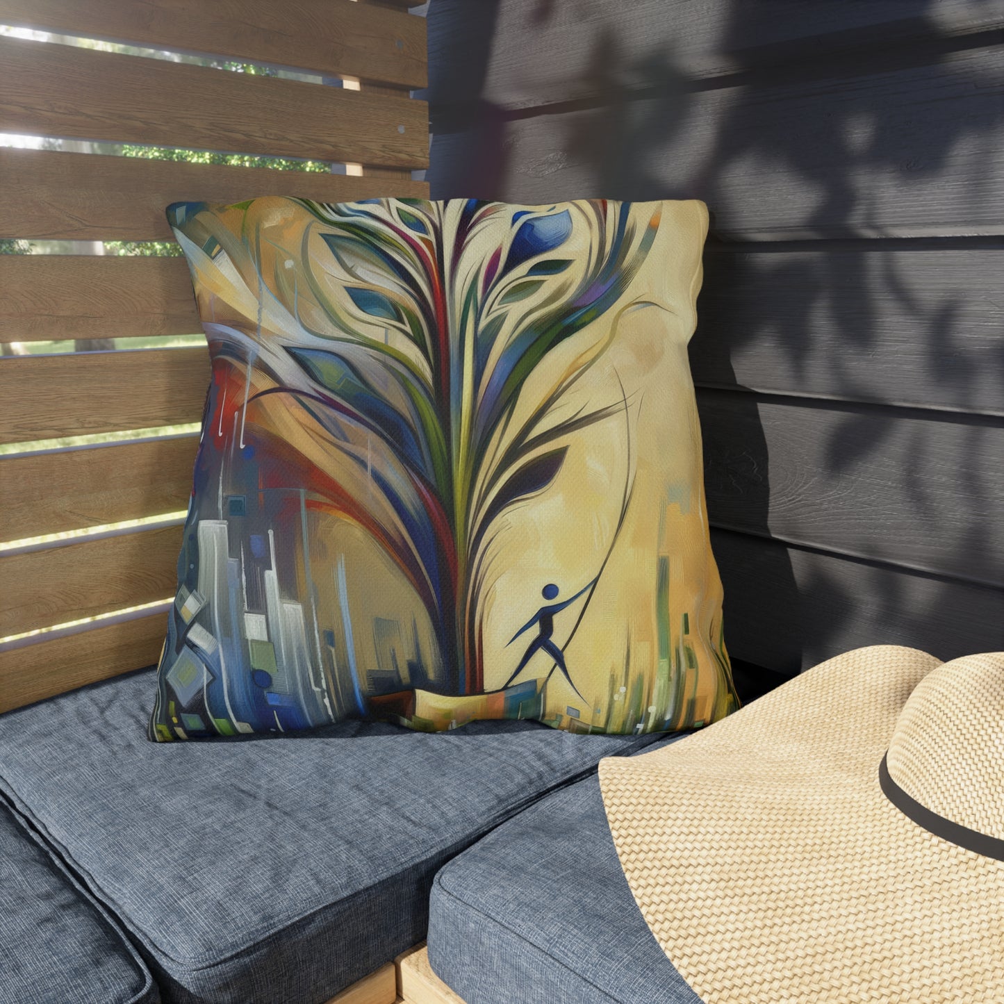 Pruning Distraction Tachism Outdoor Pillows