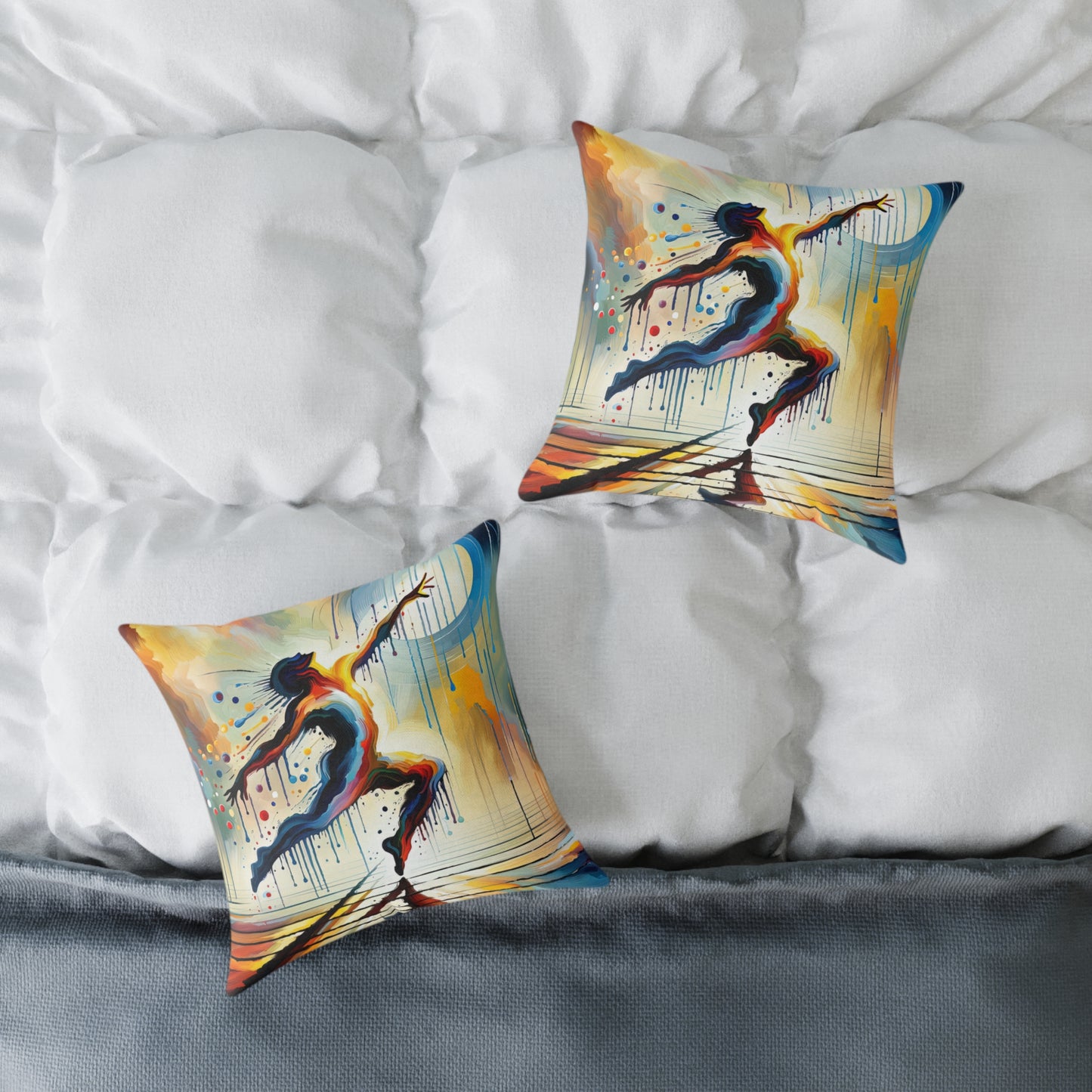 Expressive Dance Reflection Spun Polyester Pillow