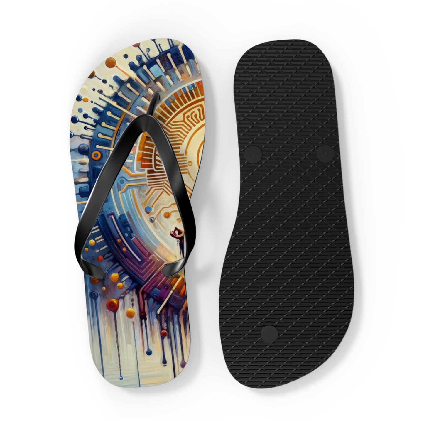 Meditative Technological Fusion Flip Flops