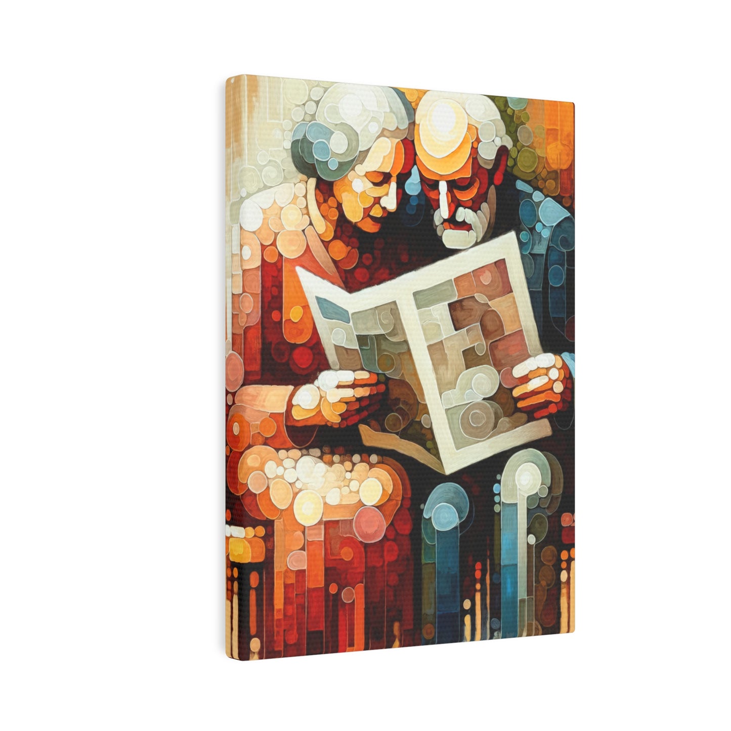 Elderly Unity Tachism Canvas Photo Tile