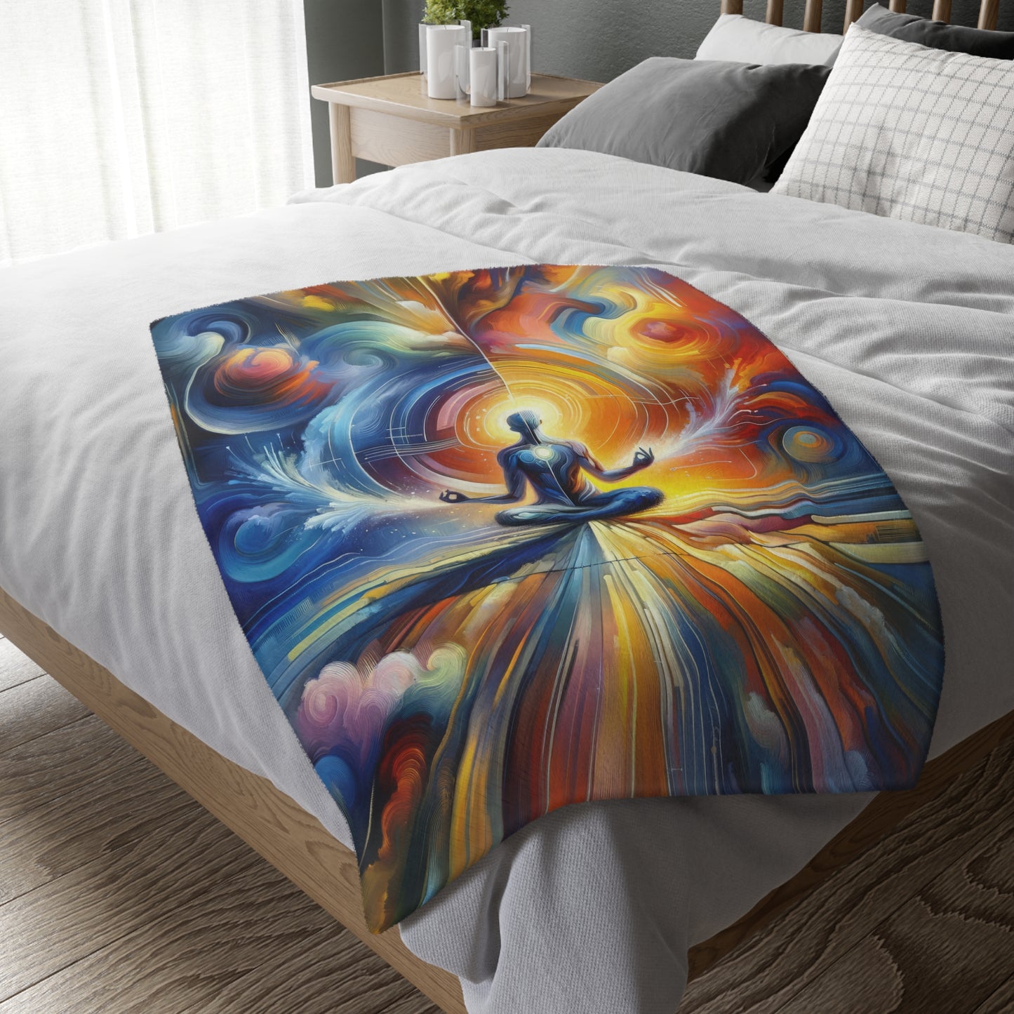 Techno Spiritual Synthesis Velveteen Microfiber Blanket (Two-sided print)