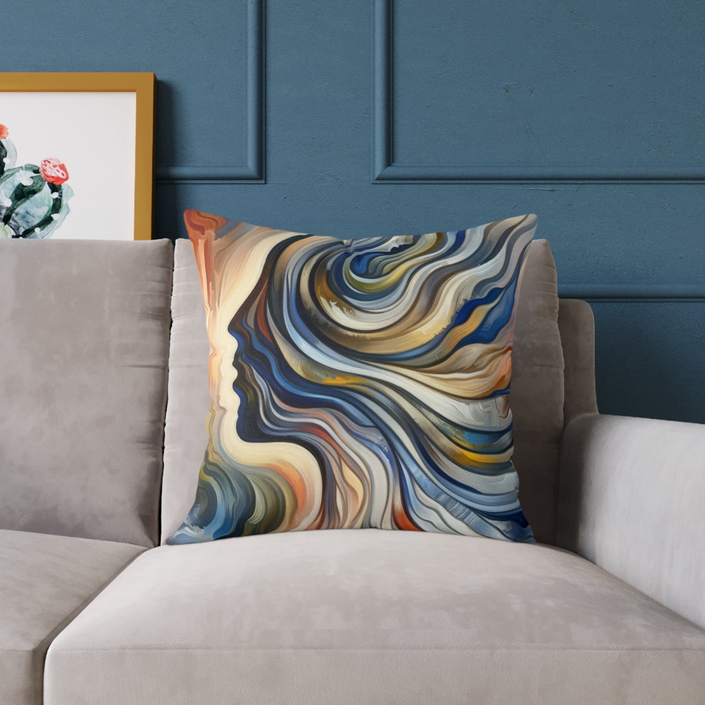 Diplomatic Emotional Currents Spun Polyester Pillow