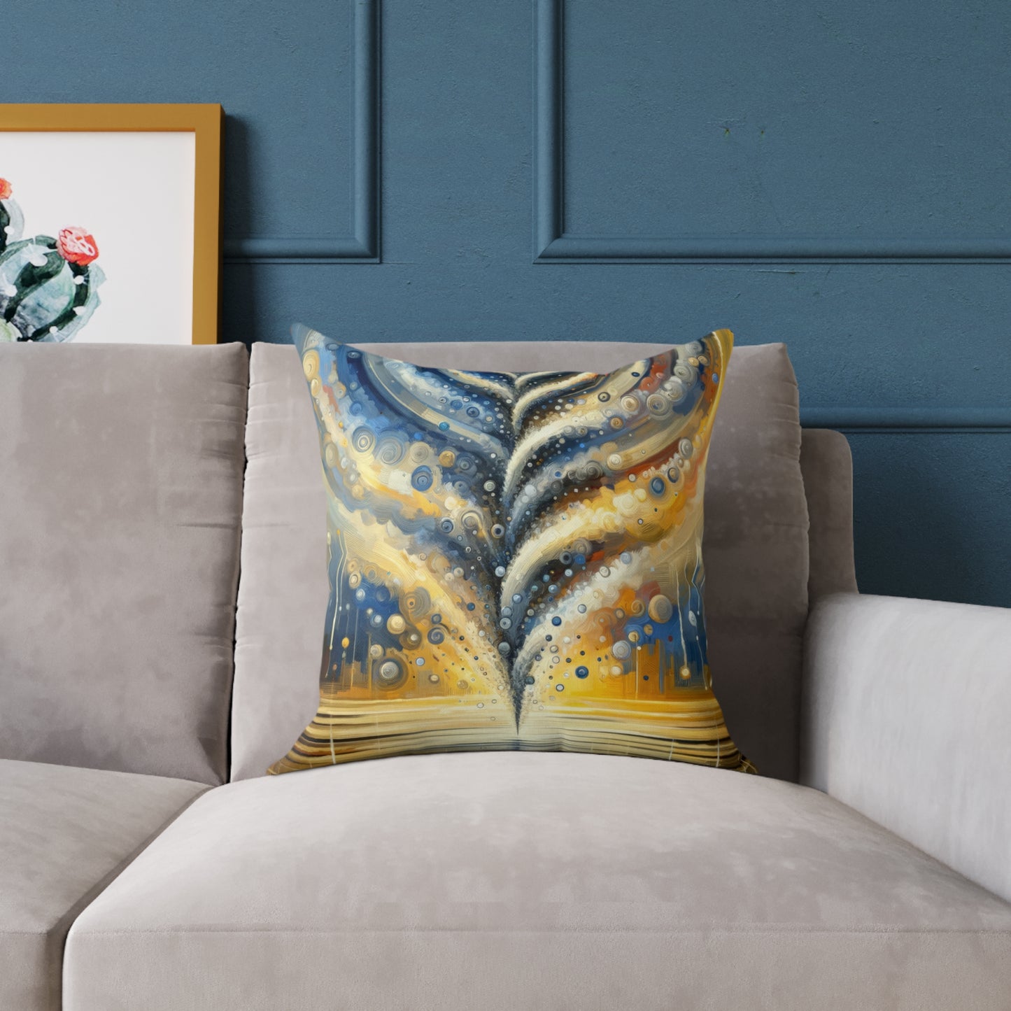 Ripple Effect Abstraction Spun Polyester Pillow