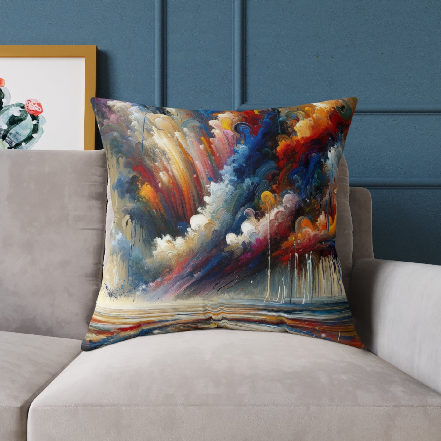 Grandiose Transformation Tachism Spun Polyester Pillow