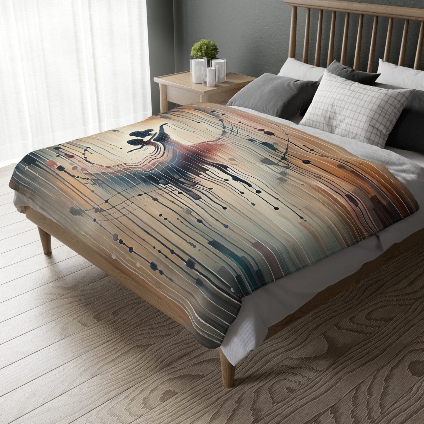 Rhythmic Heart Dance Velveteen Microfiber Blanket (Two-sided print)