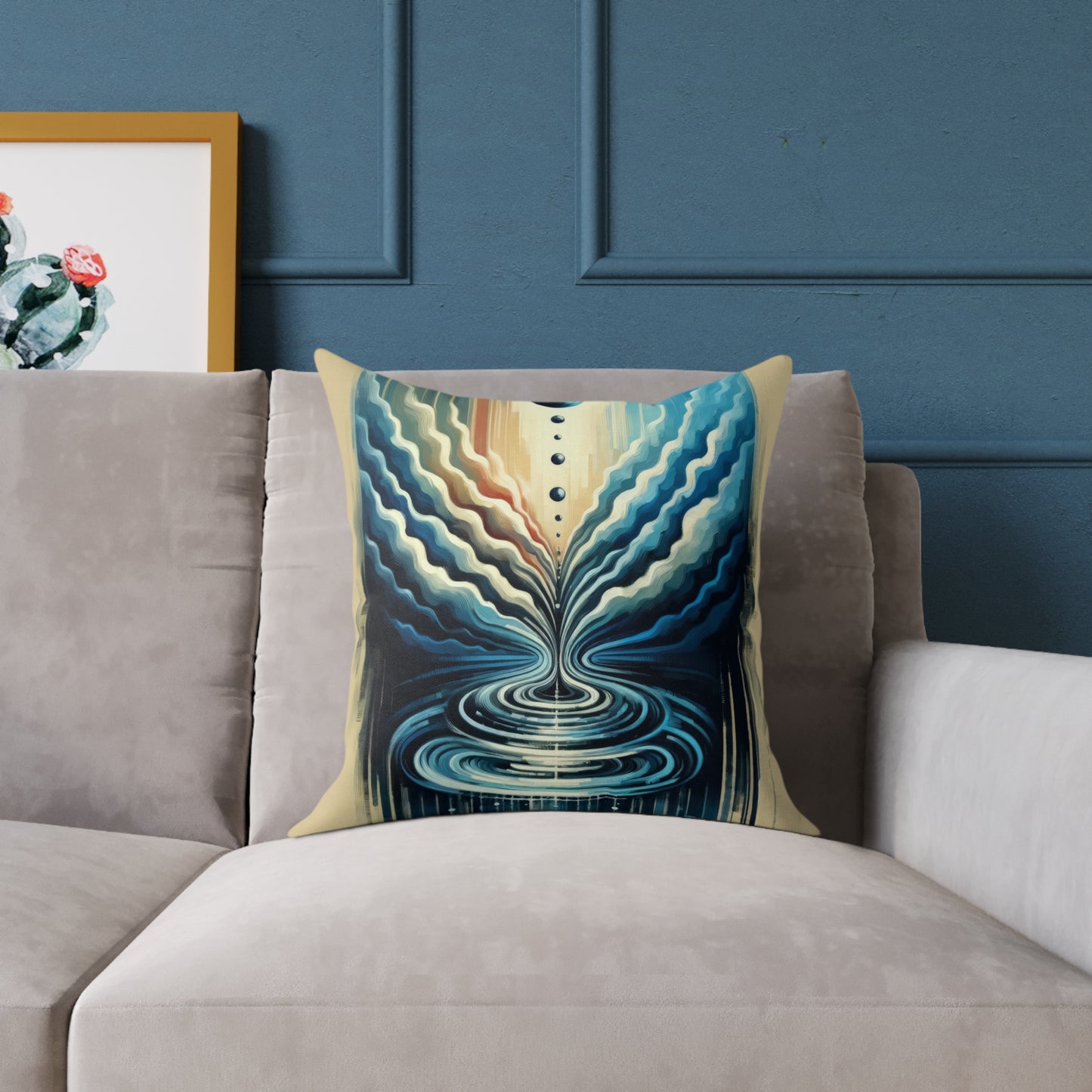Ripple Effect Abstract Spun Polyester Pillow