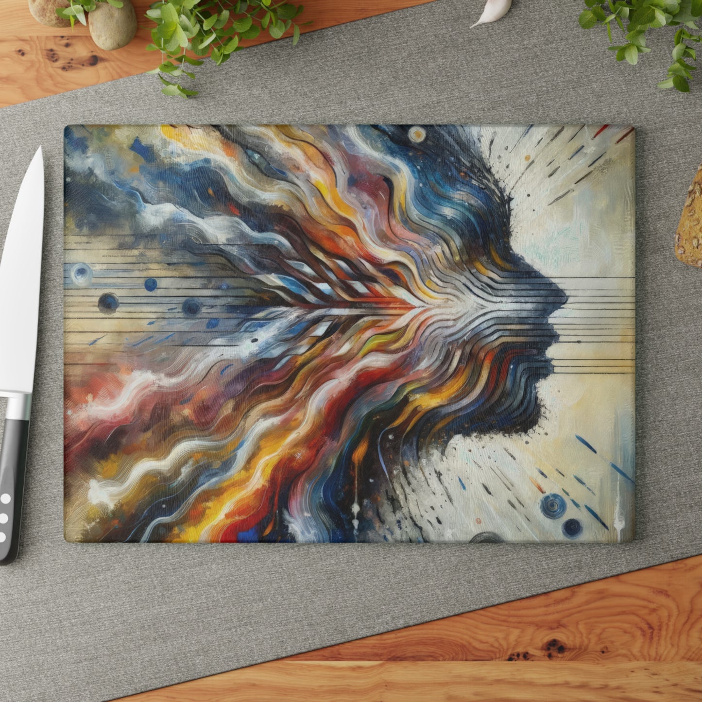 Empathetic Awakening Dynamic Glass Cutting Board