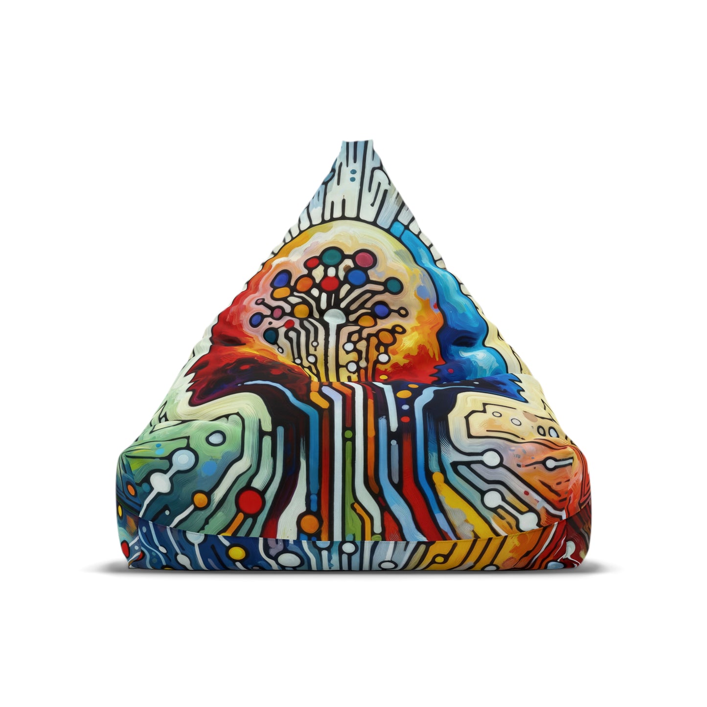 Empathetic Connection Abstract Bean Bag Chair Cover