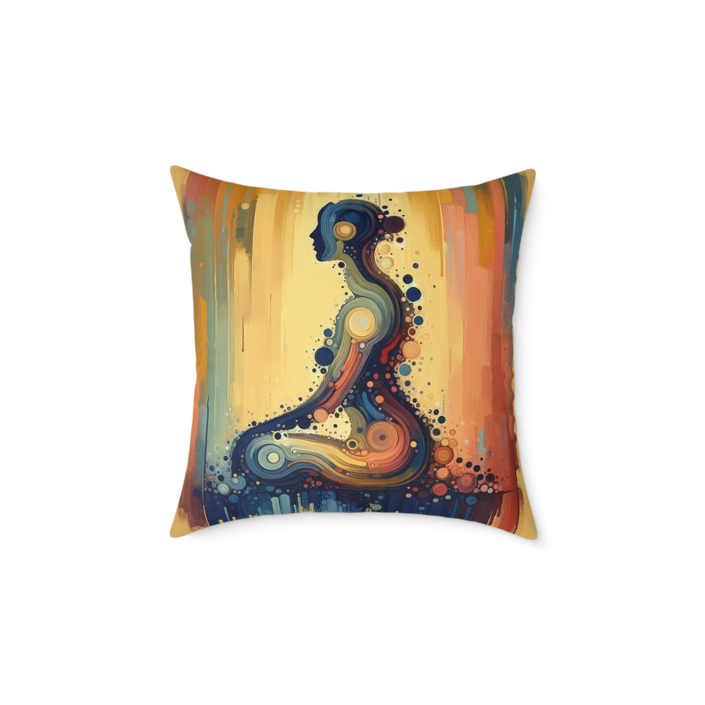 Patience Essence Tachism Spun Polyester Pillow