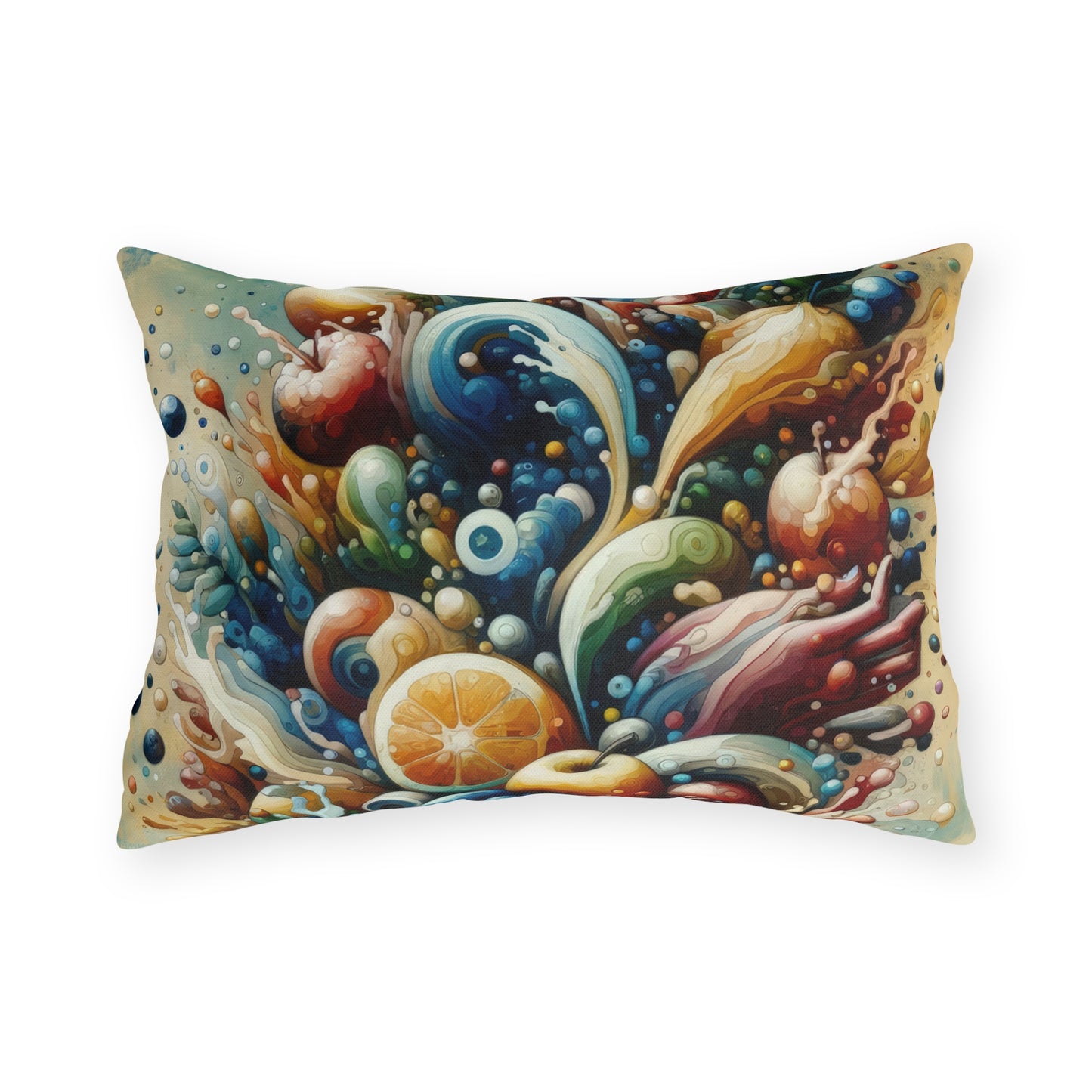 Nourishing Tachism Symphony Outdoor Pillows