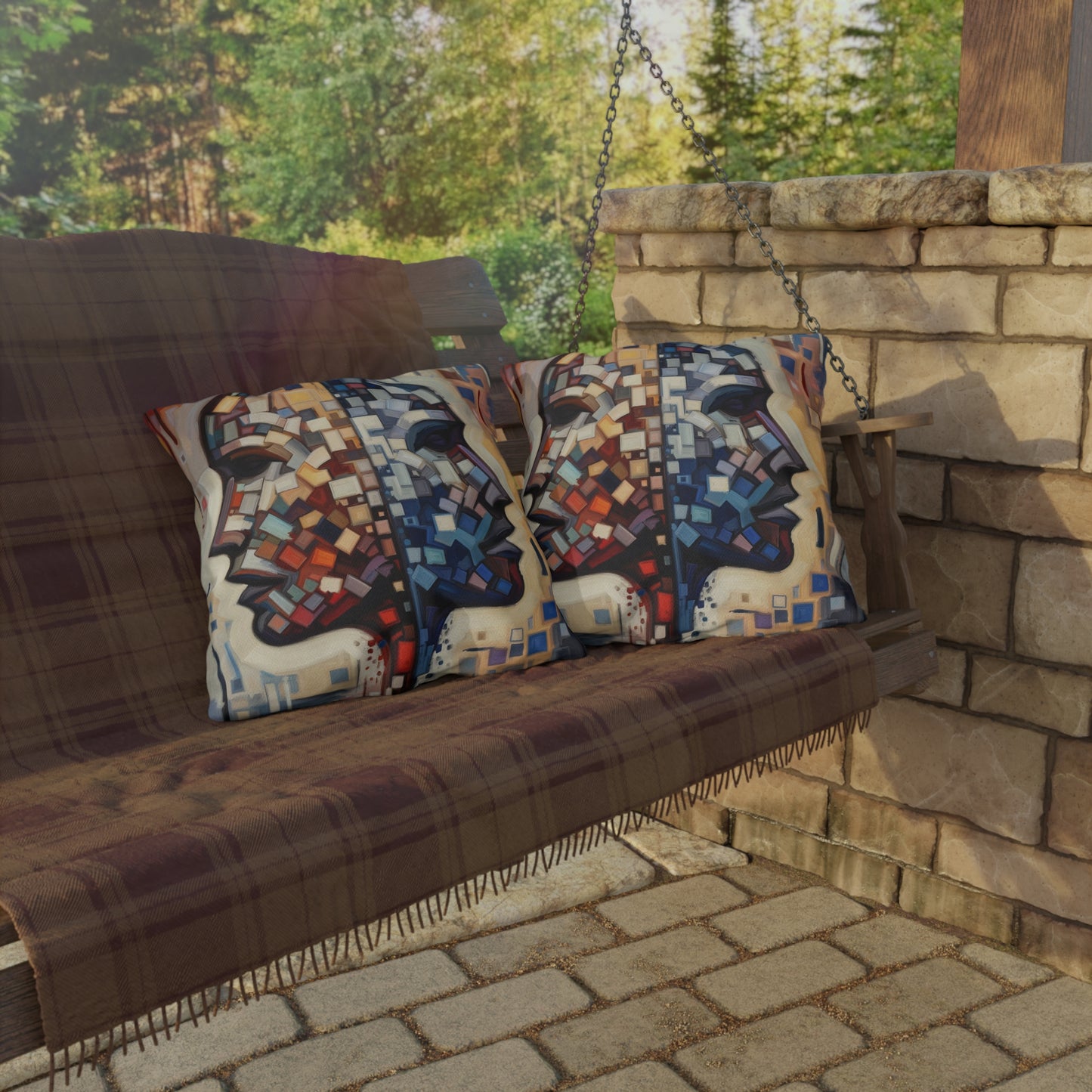 Identity Tachism Intersection Outdoor Pillows