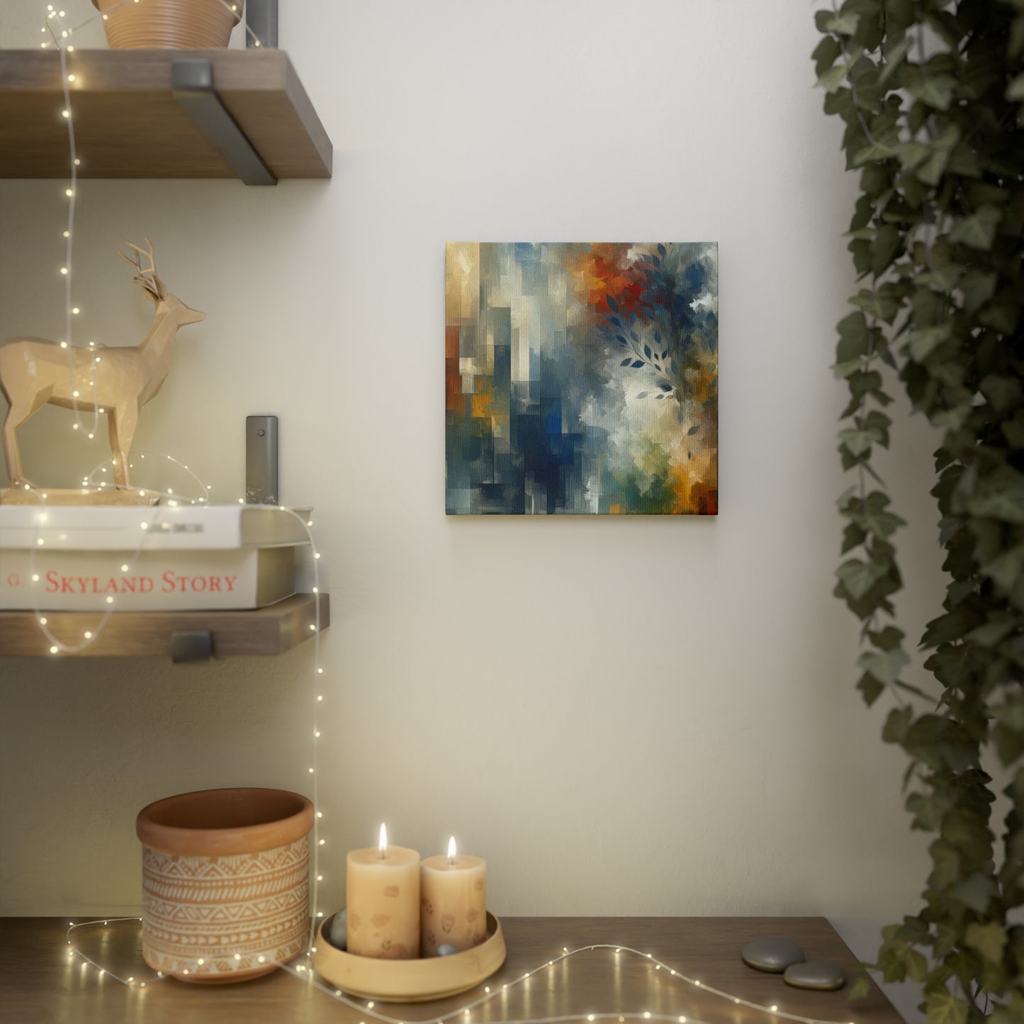 Contemplative Leaves Whispers Canvas Photo Tile