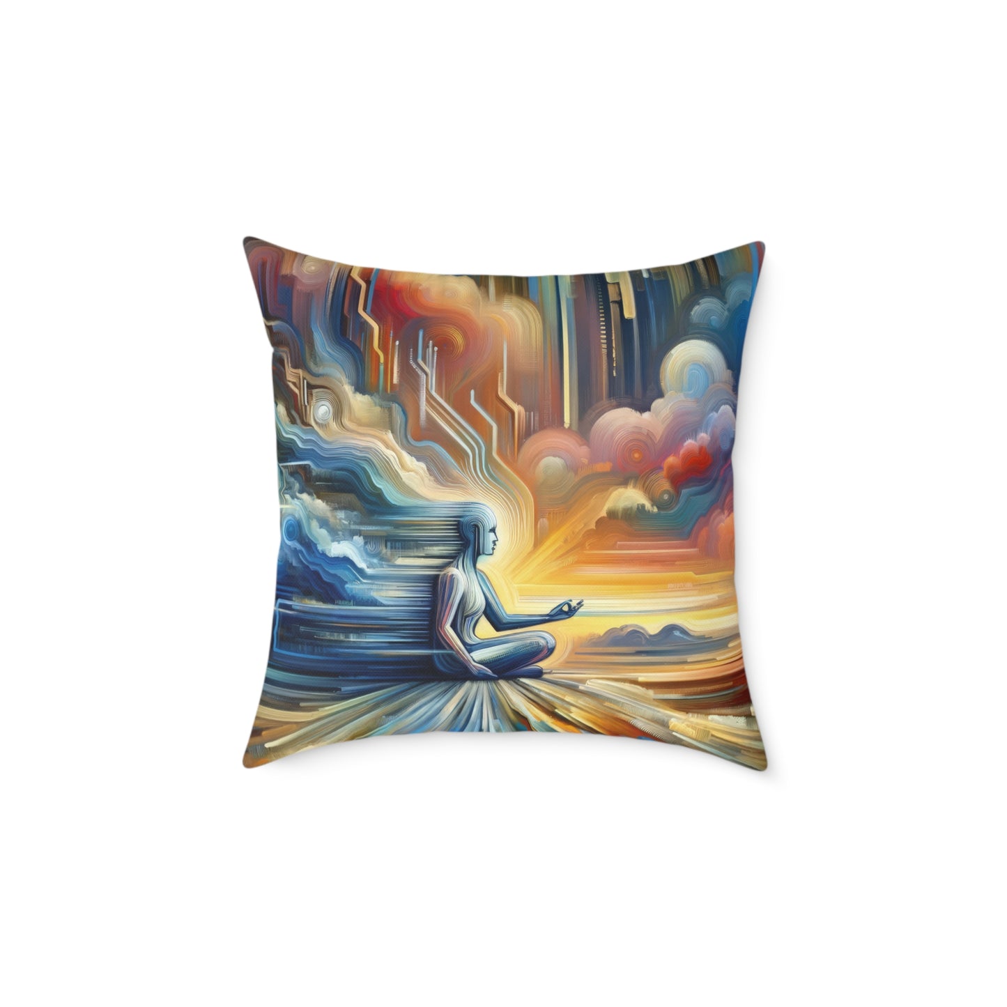 Eternal Digital Meditation Spun Polyester Pillow
