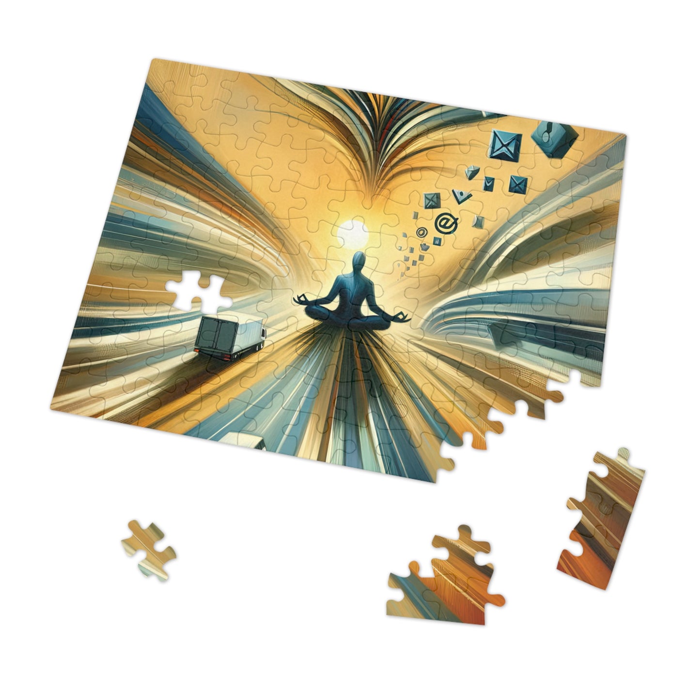 Meditative Commute Flow Jigsaw Puzzle (30, 110, 252, 500,1000-Piece)