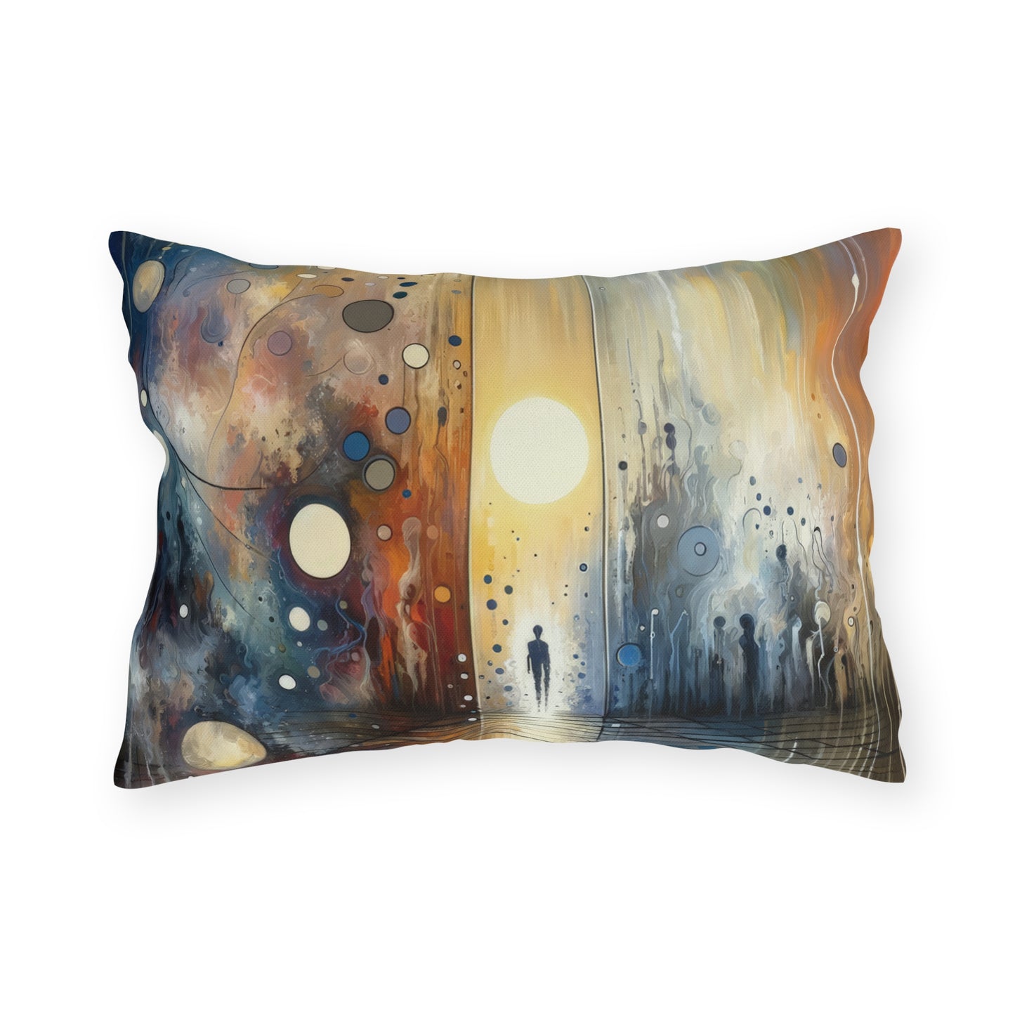 Stillness Transition Abstract Outdoor Pillows