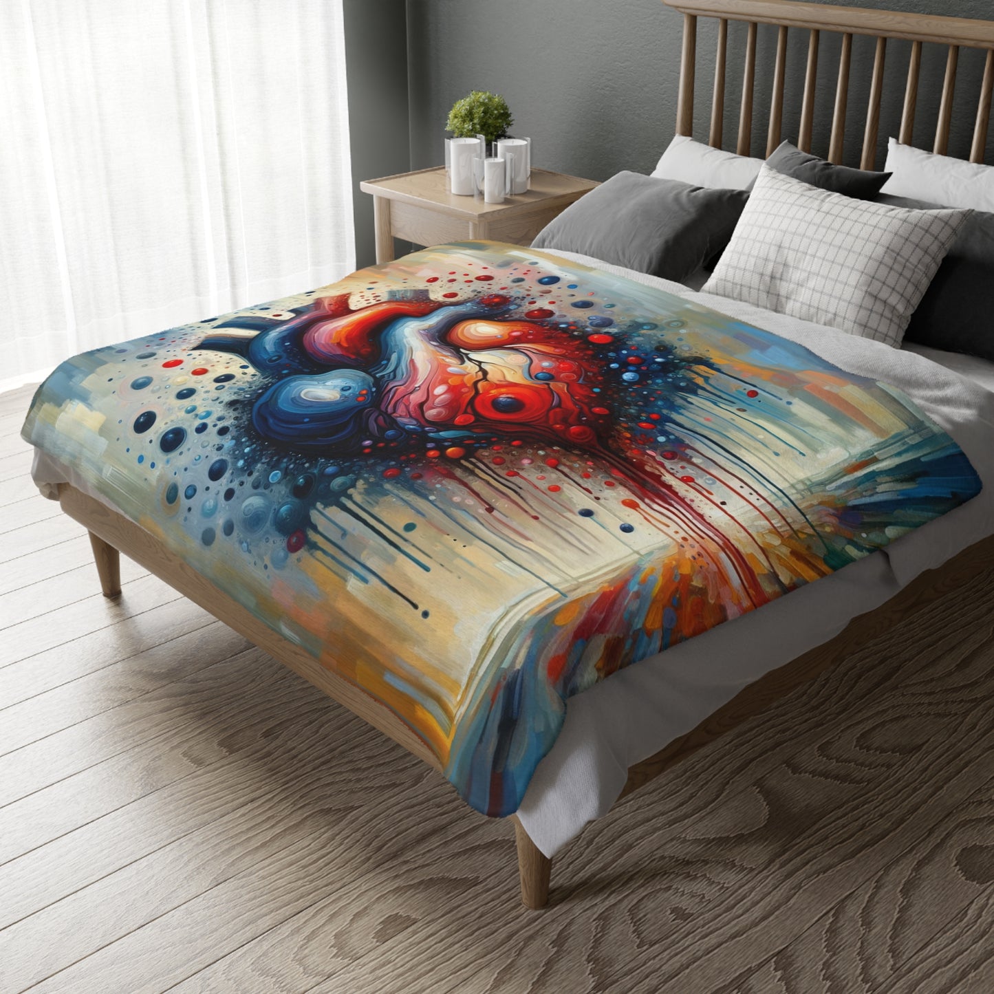 Empathetic Heart Expression Velveteen Microfiber Blanket (Two-sided print)