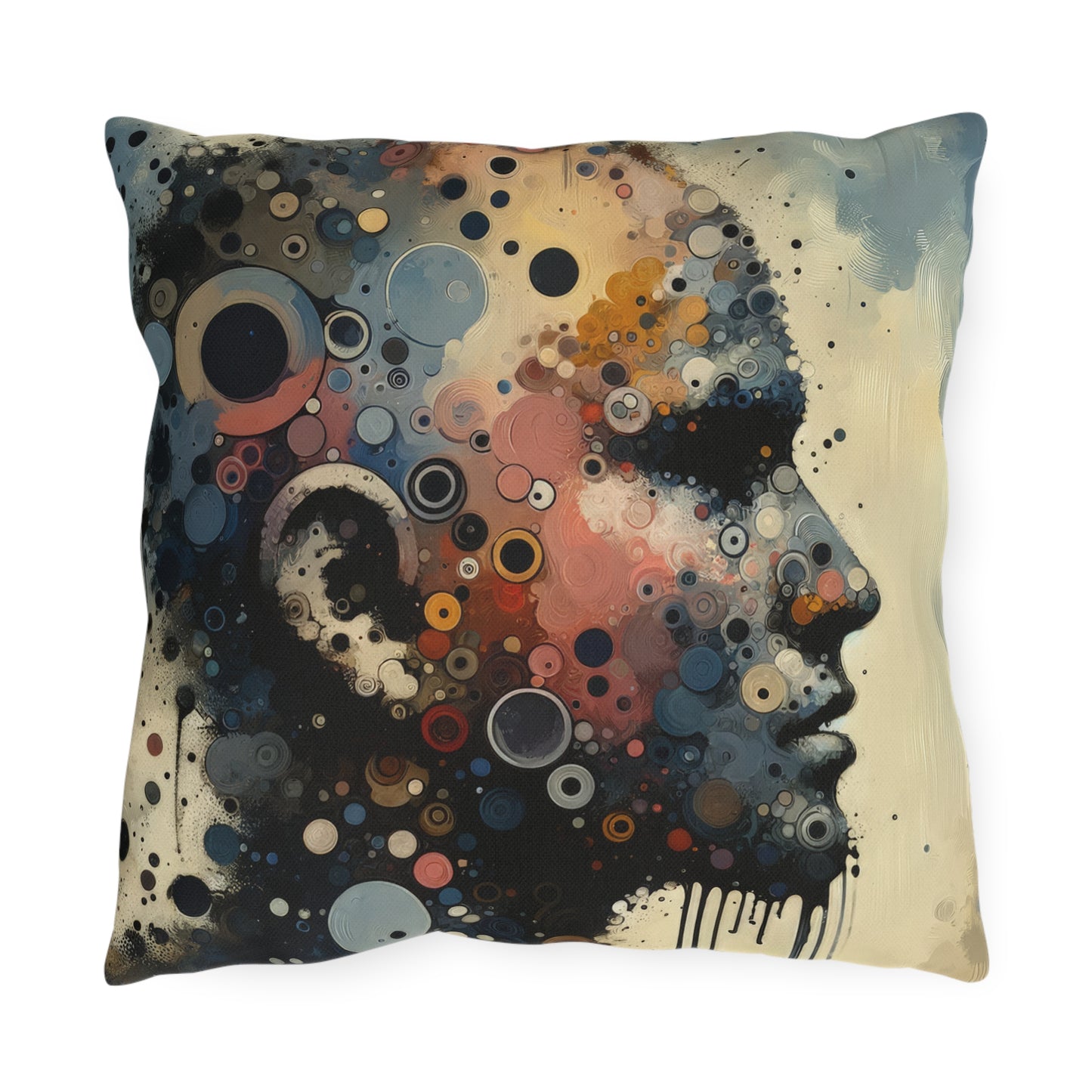 Reflective Tachism Contemplation Outdoor Pillows