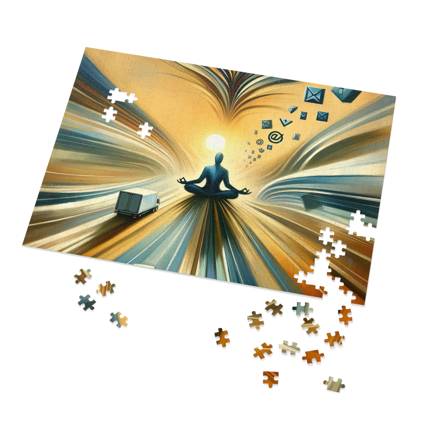 Meditative Commute Flow Jigsaw Puzzle (30, 110, 252, 500,1000-Piece)