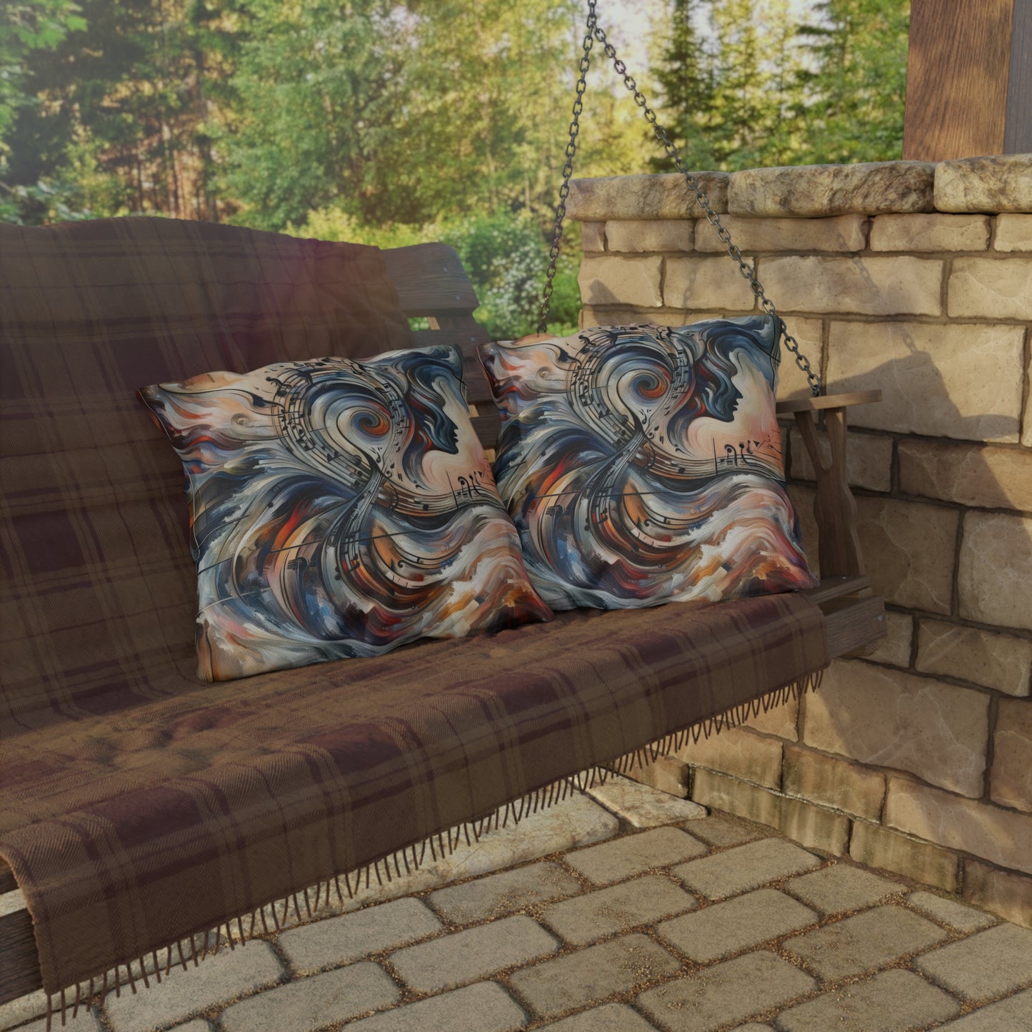 Symphonic Empathic Swirls Outdoor Pillows