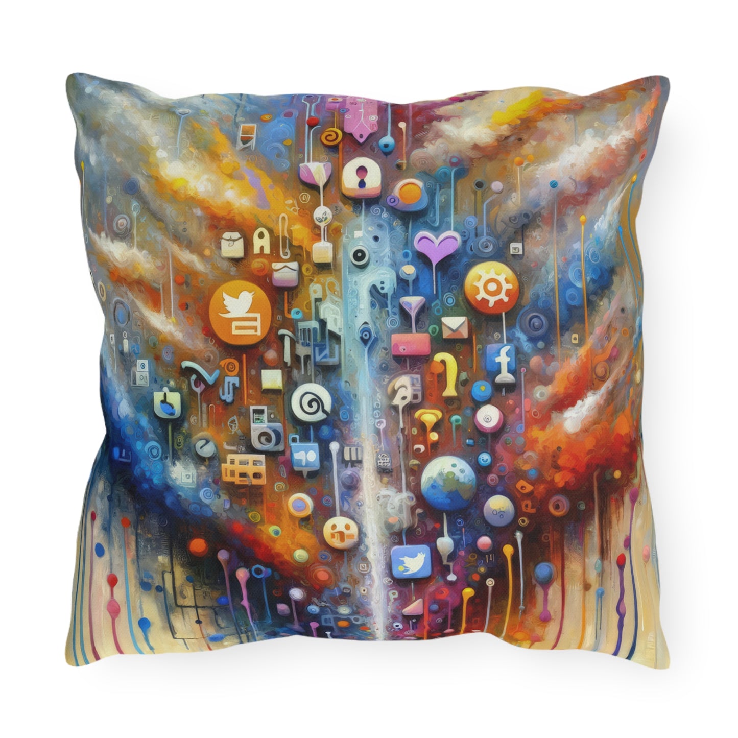 Digital Essence Revelation Outdoor Pillows
