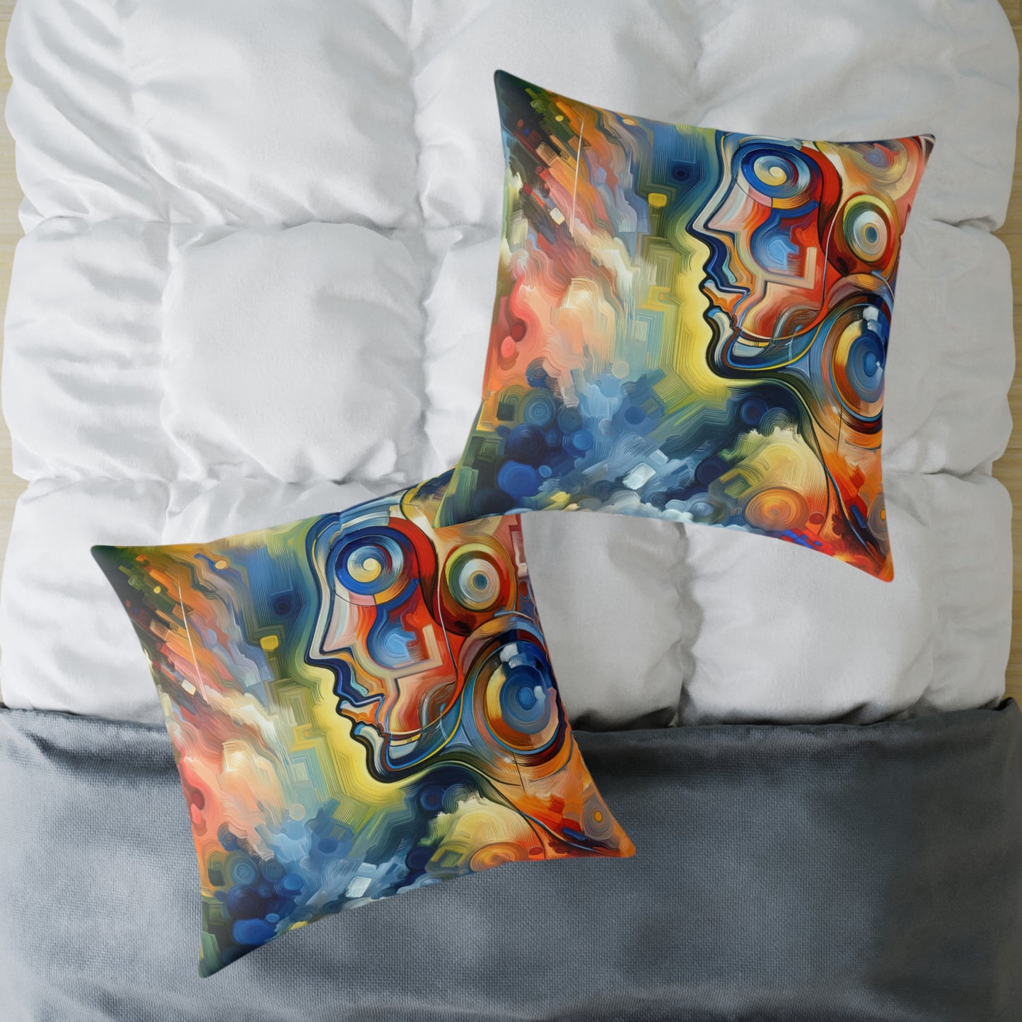Emotional Perception Abstract Spun Polyester Pillow