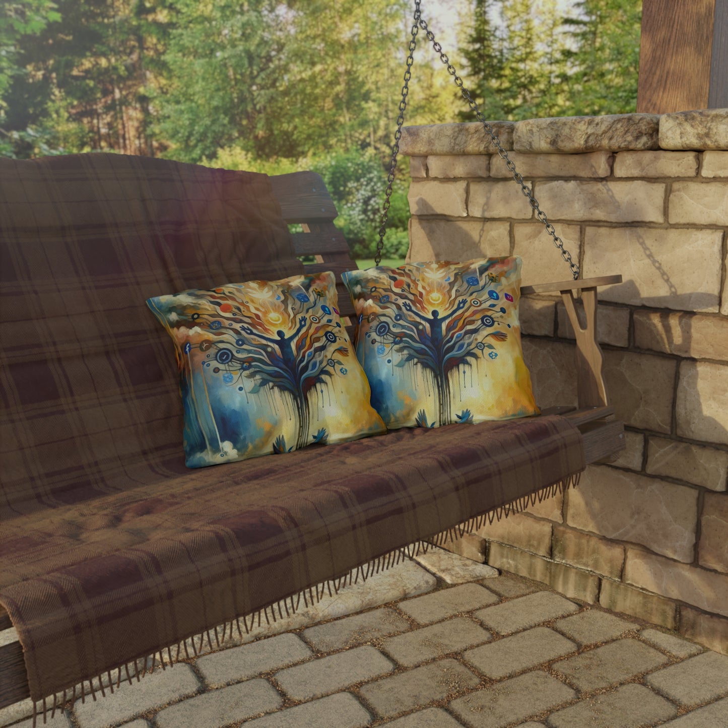 Reflective Digital Meditation Outdoor Pillows