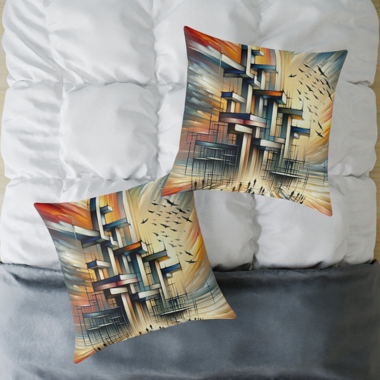 Sovereign Reflective Scaffolding Spun Polyester Pillow