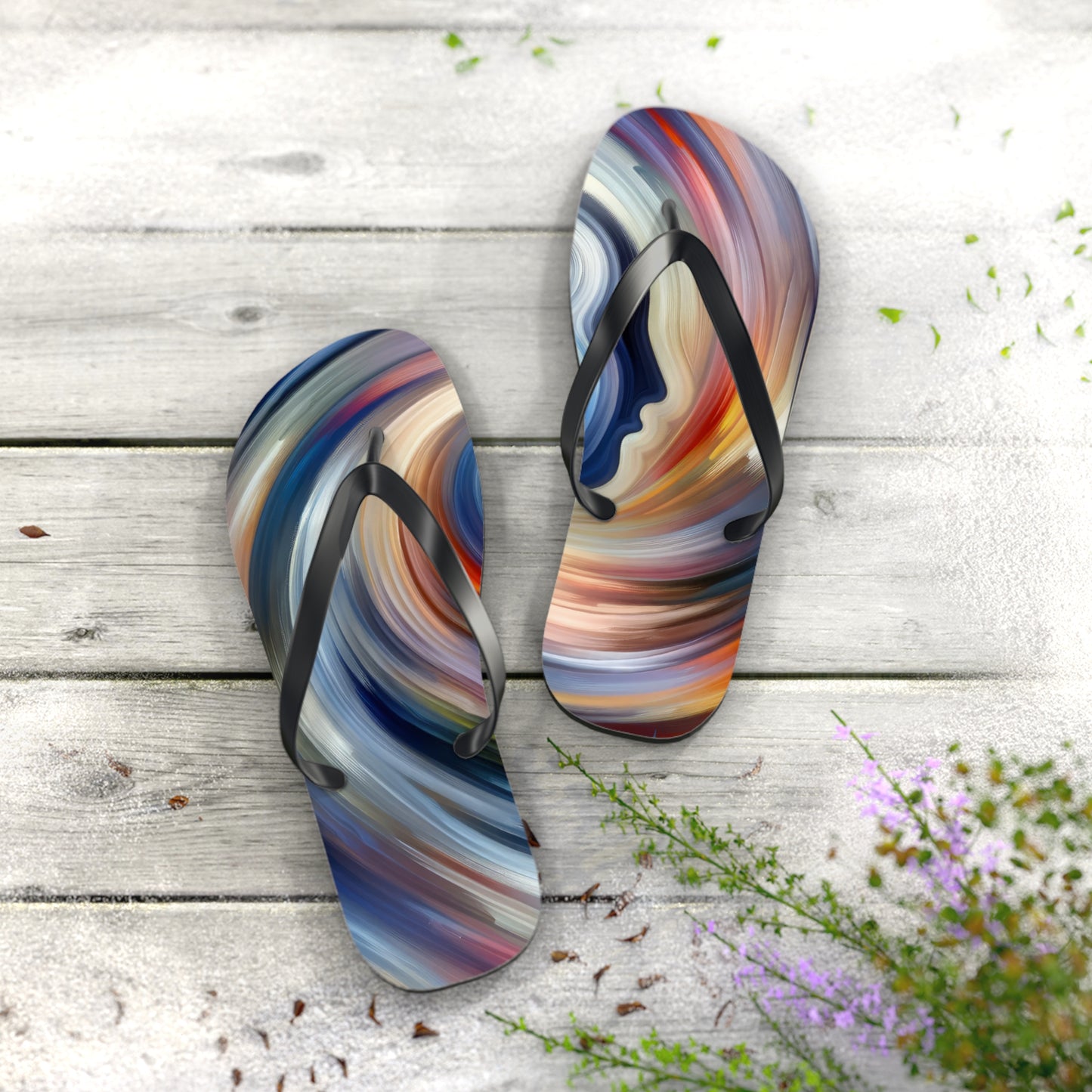 Harmonious Mindset Abstract Flip Flops