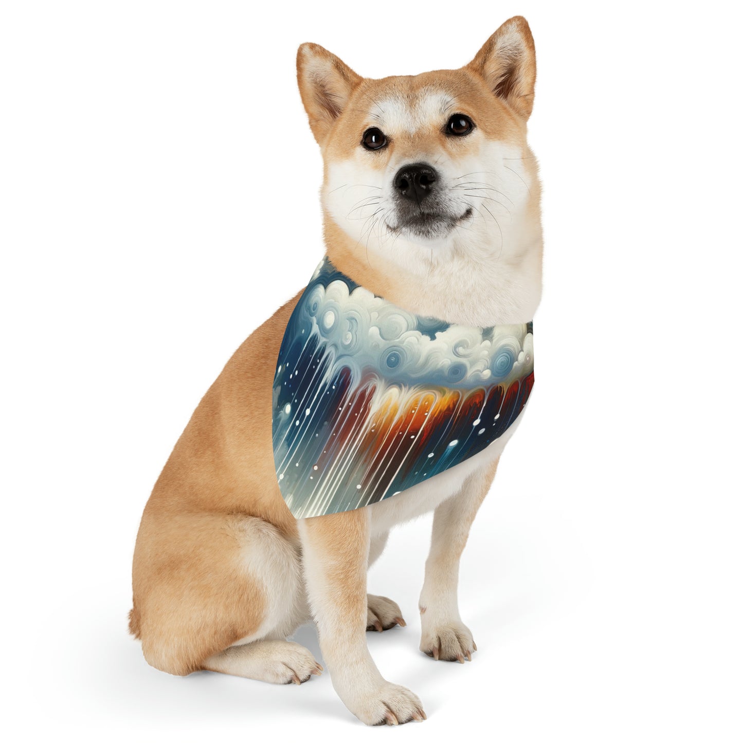 Grounding Silver Clouds Pet Bandana Collar
