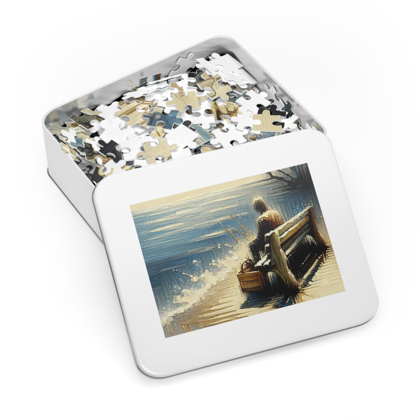 Seaside Solitude Tachism Jigsaw Puzzle (30, 110, 252, 500,1000-Piece)
