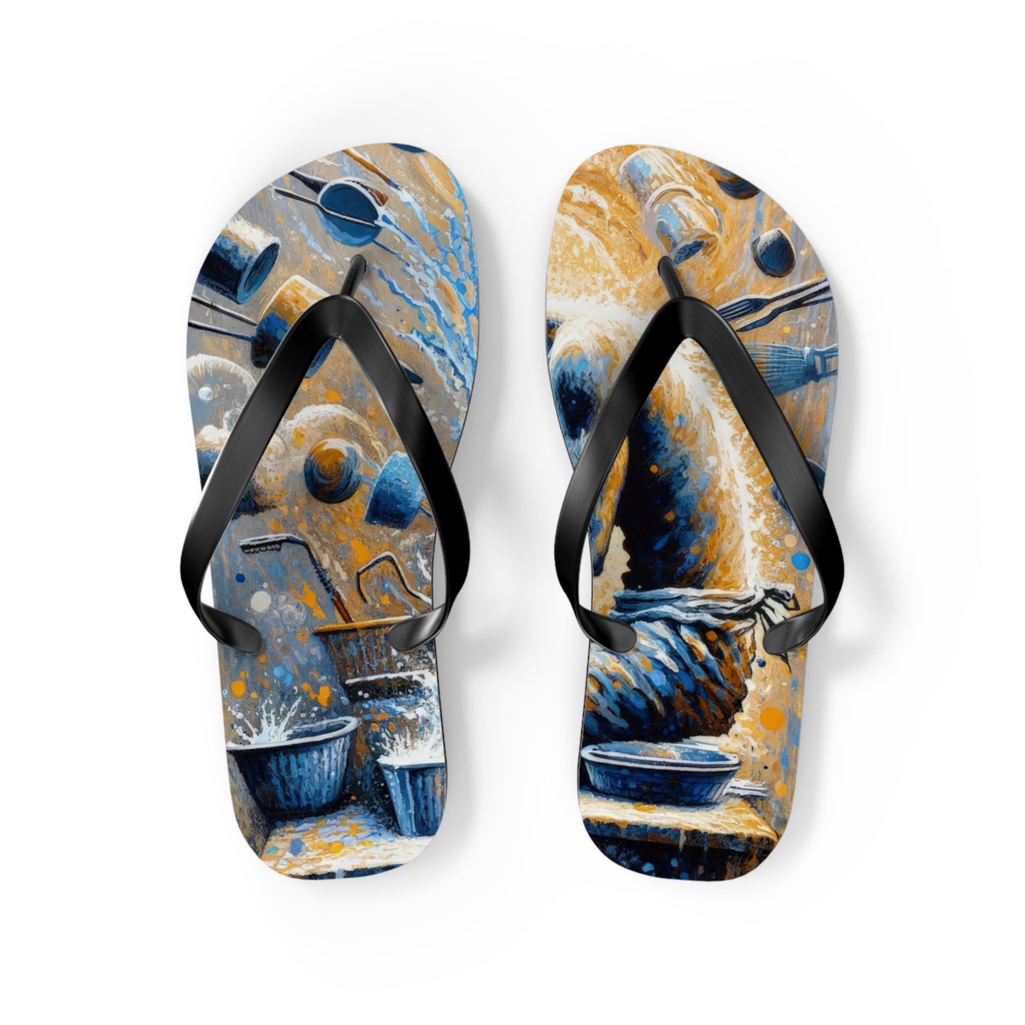 Meditative Kinetic Tachism Flip Flops