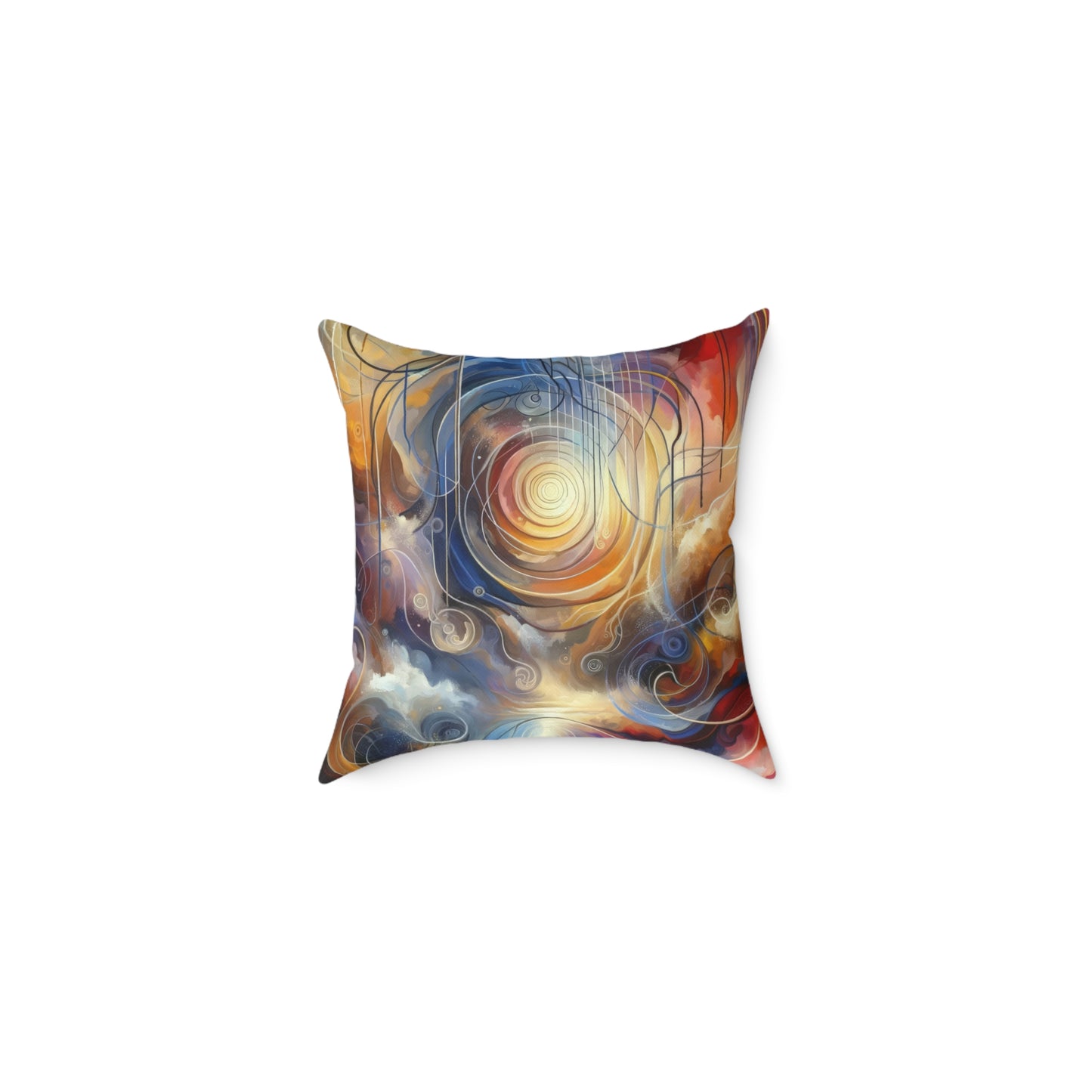 Presence Anchored Tachism Spun Polyester Pillow