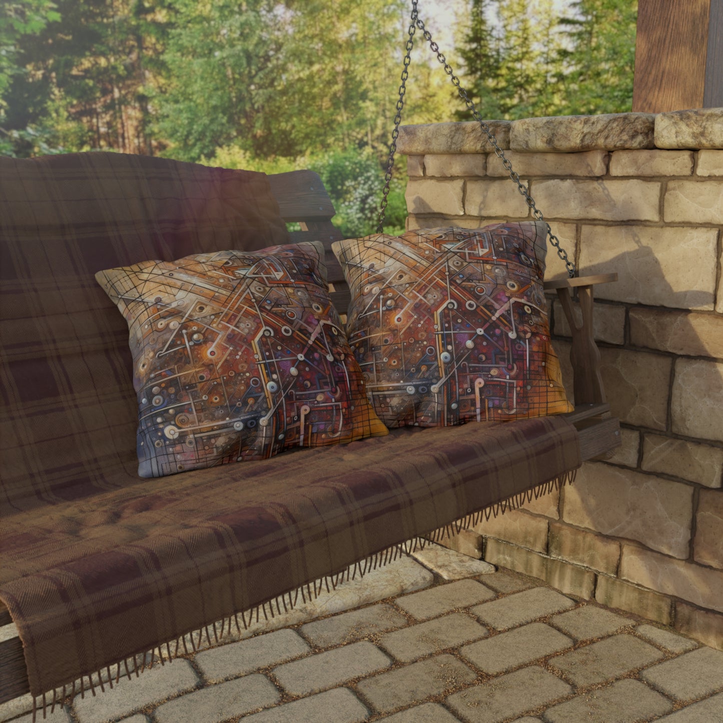 Abstract Structural Complexity Outdoor Pillows