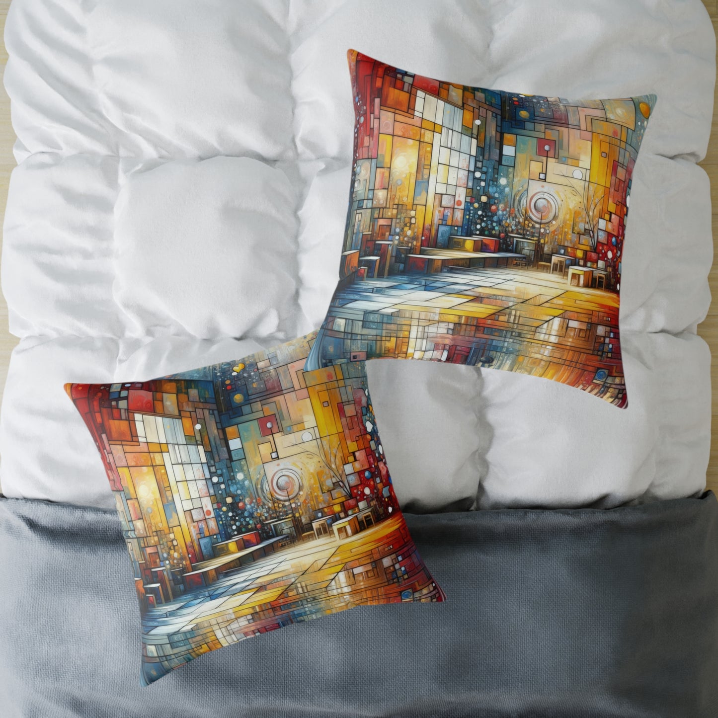 Reflective Habitation Art Spun Polyester Pillow