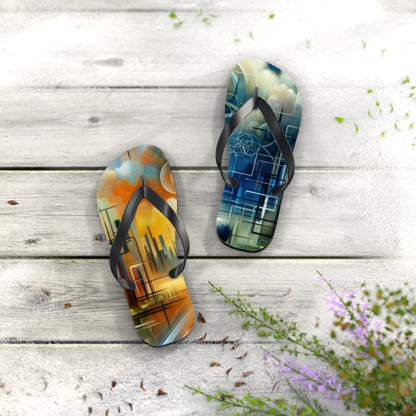 Digital Spiritual Journey Flip Flops