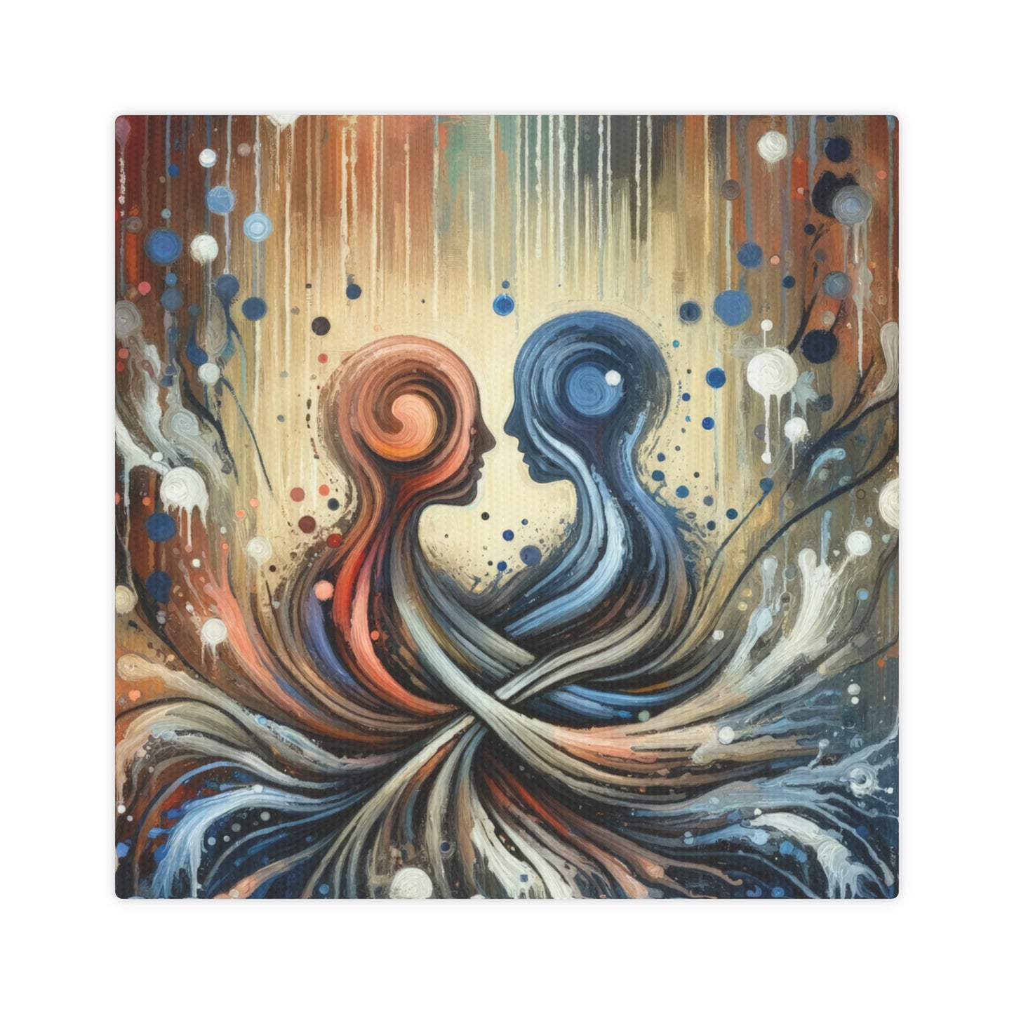 Empathic Connection Tachism Canvas Photo Tile