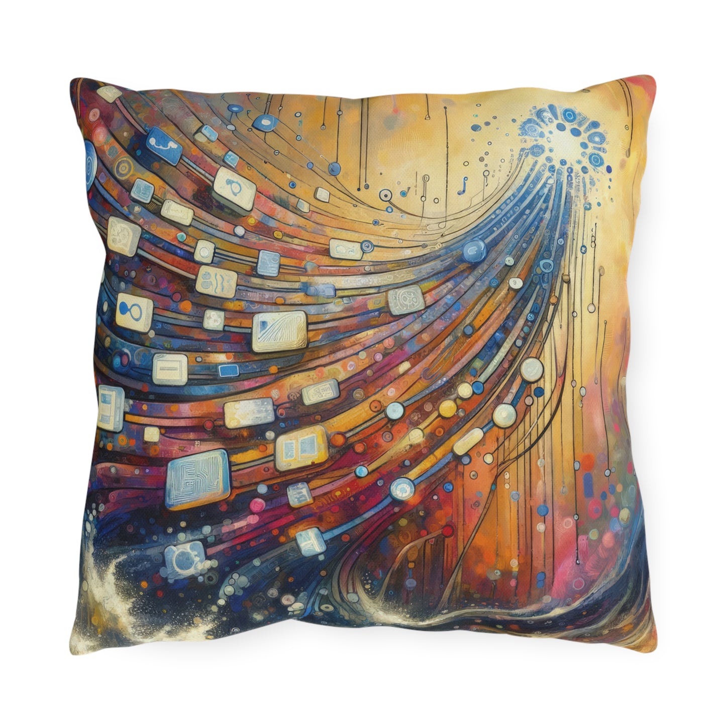 Digital Tapestry Weaving Outdoor Pillows
