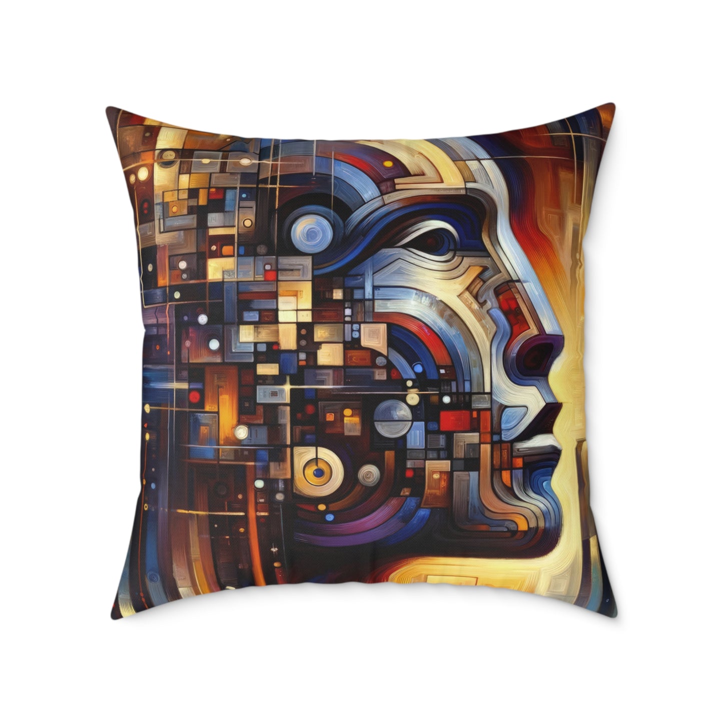 Reflective Tachism Shield Spun Polyester Pillow