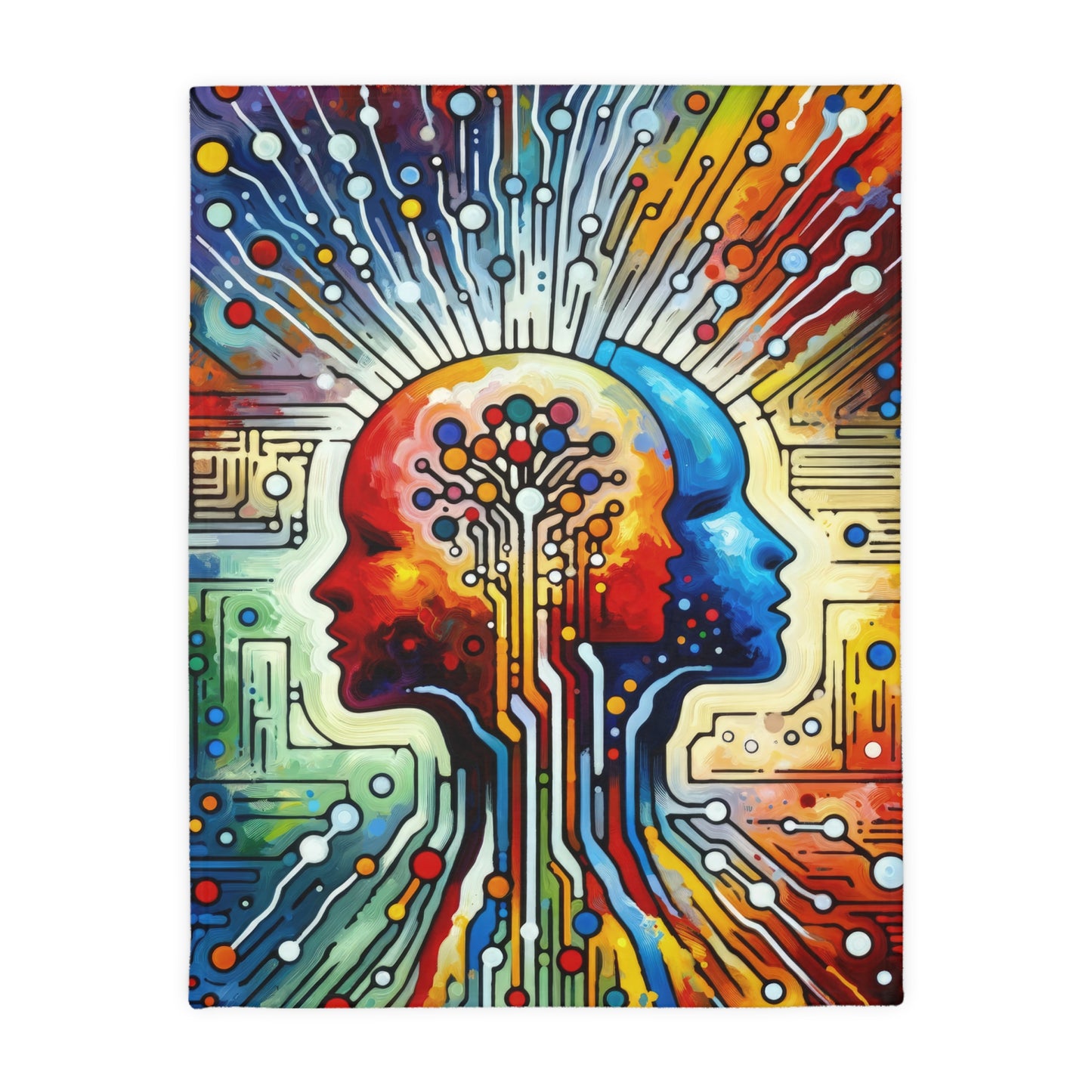 Empathetic Connection Abstract Velveteen Microfiber Blanket (Two-sided print)