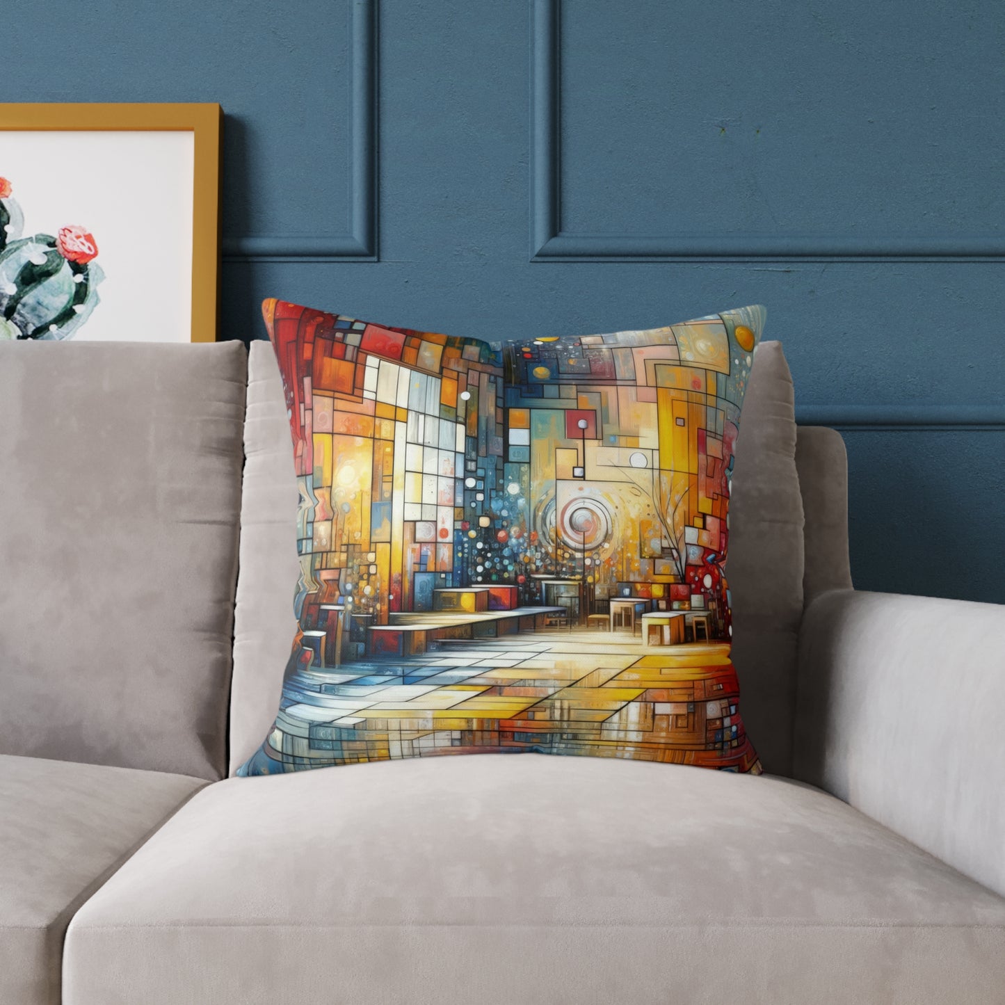 Reflective Habitation Art Spun Polyester Pillow
