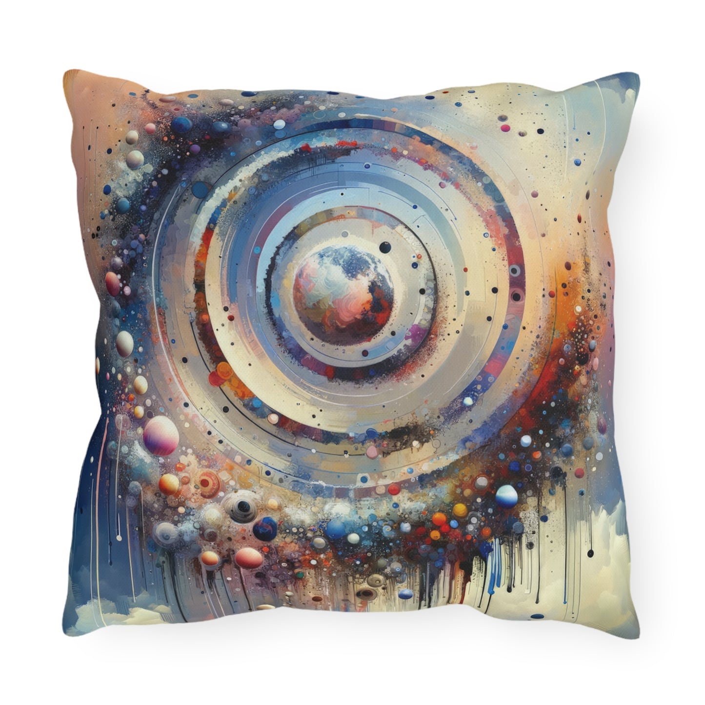 Conscious Rings Tachism Outdoor Pillows
