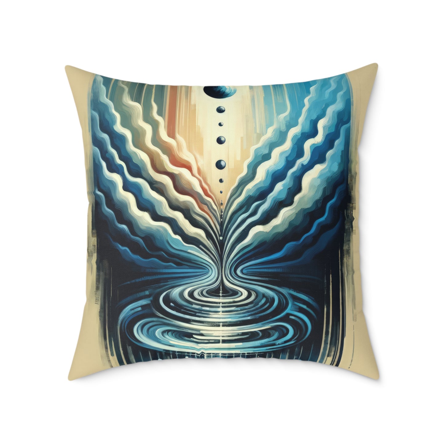 Ripple Effect Abstract Spun Polyester Pillow