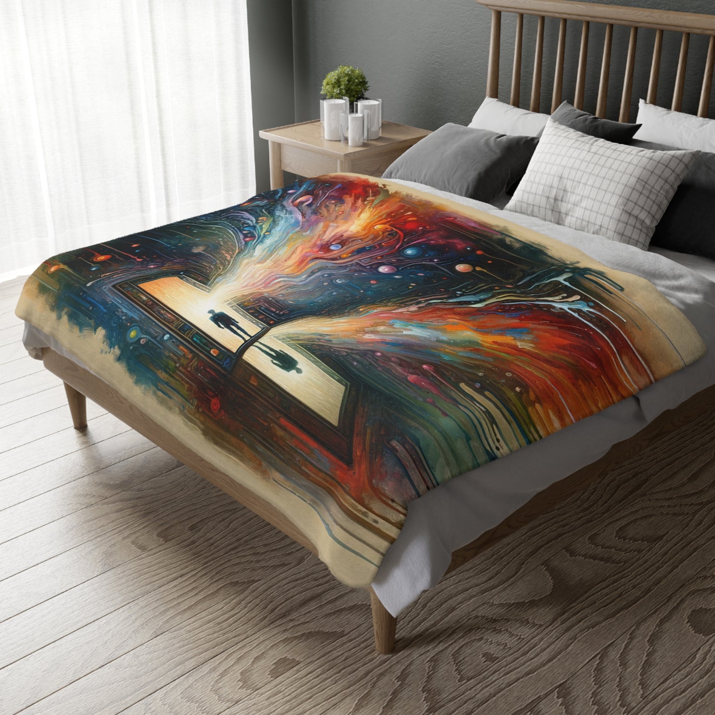 Mirror Wholeness Tachism Velveteen Microfiber Blanket (Two-sided print)