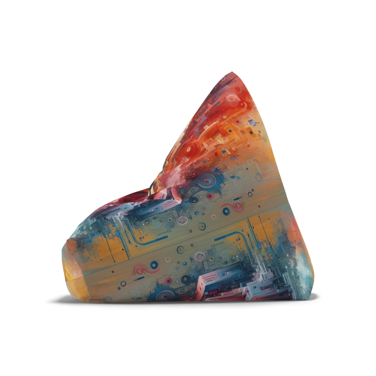 Digital Harmony Tachism Bean Bag Chair Cover