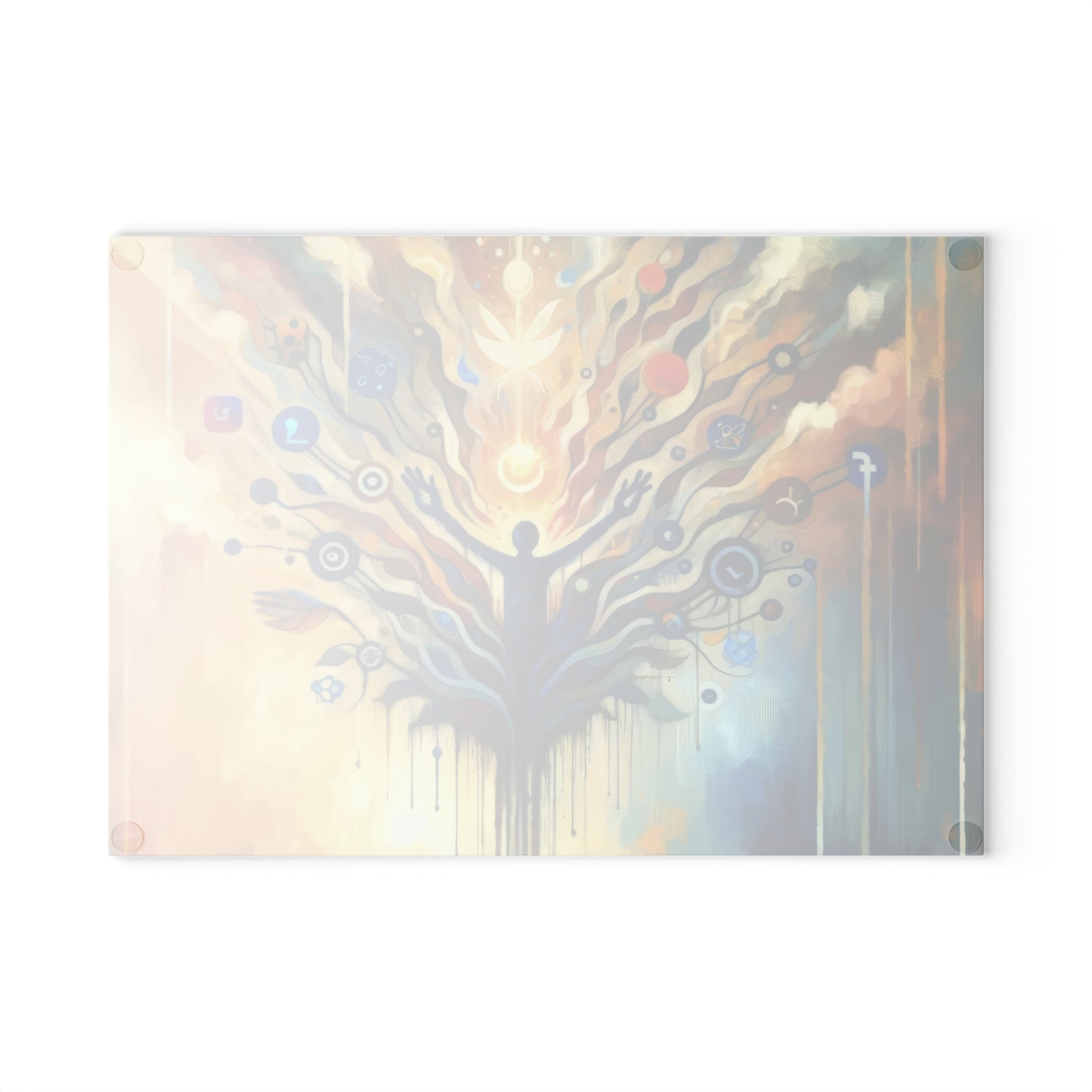 Reflective Digital Meditation Glass Cutting Board