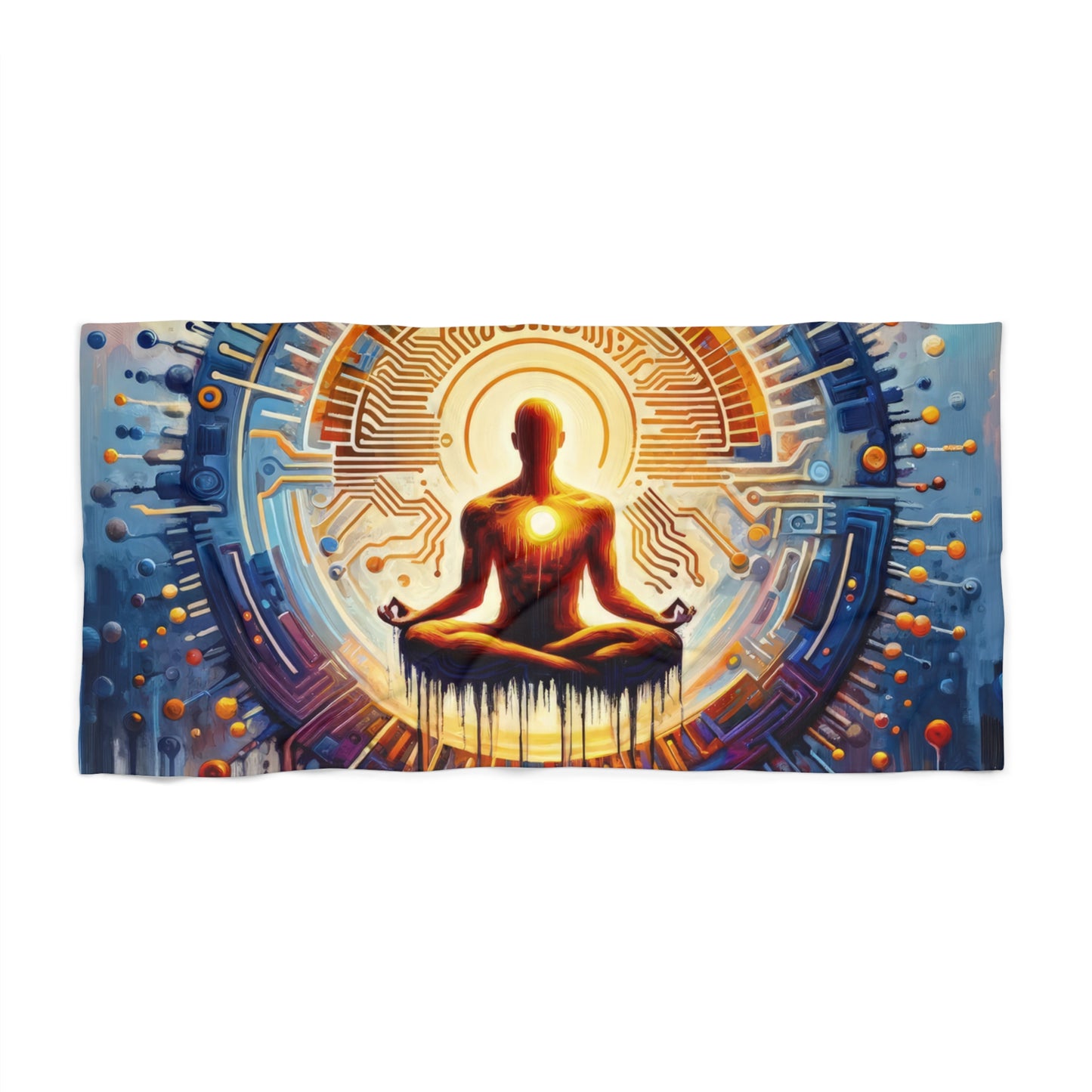 Meditative Technological Fusion Beach Towel