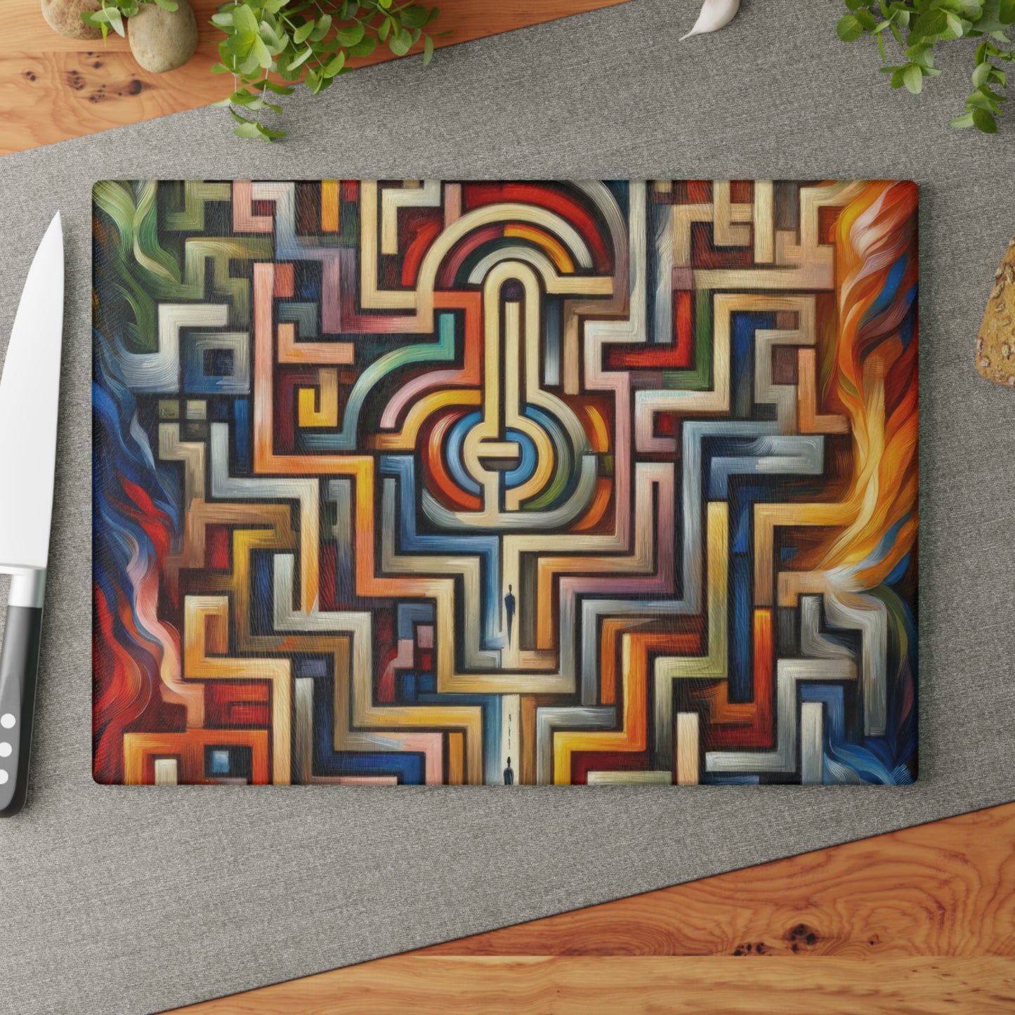 Labyrinthine Love Choices Glass Cutting Board