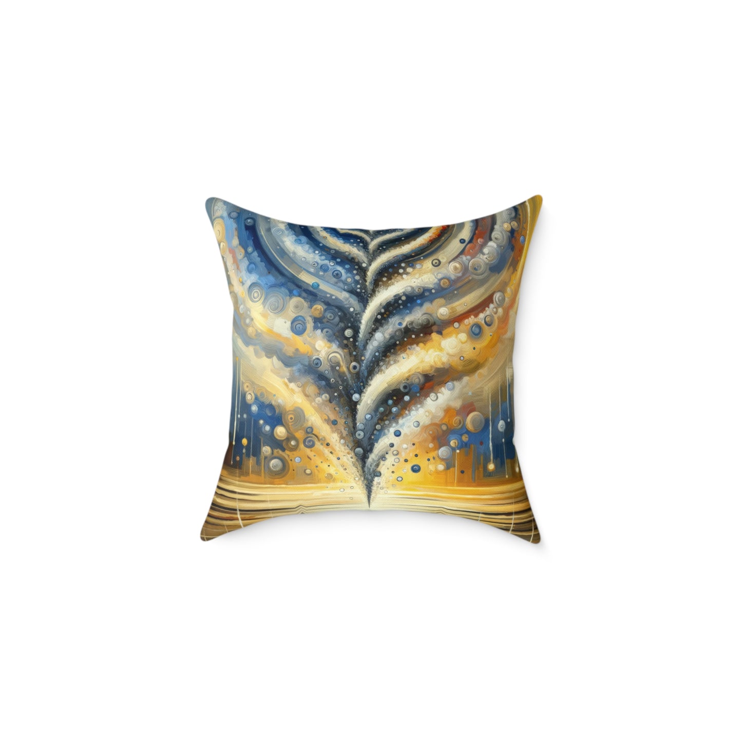 Ripple Effect Abstraction Spun Polyester Pillow