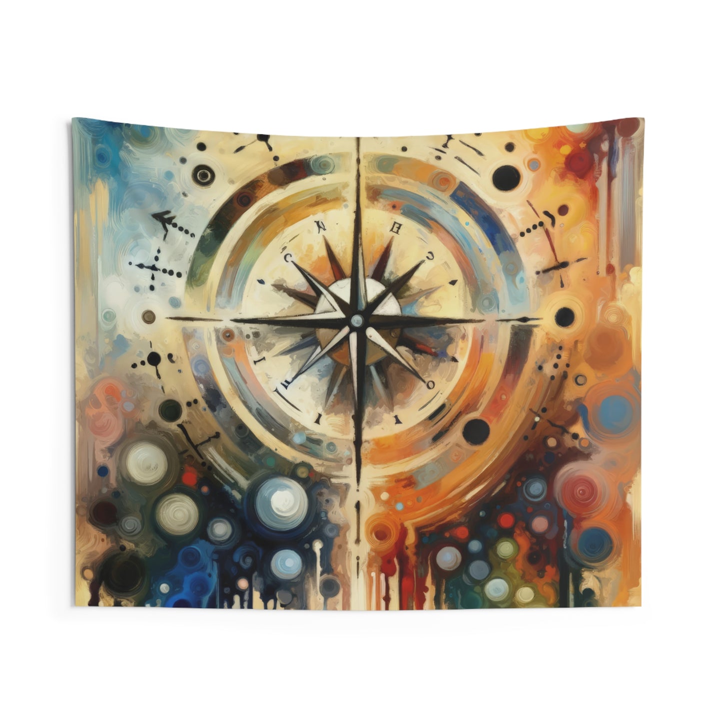 Guidance Abstract Compass Indoor Wall Tapestries
