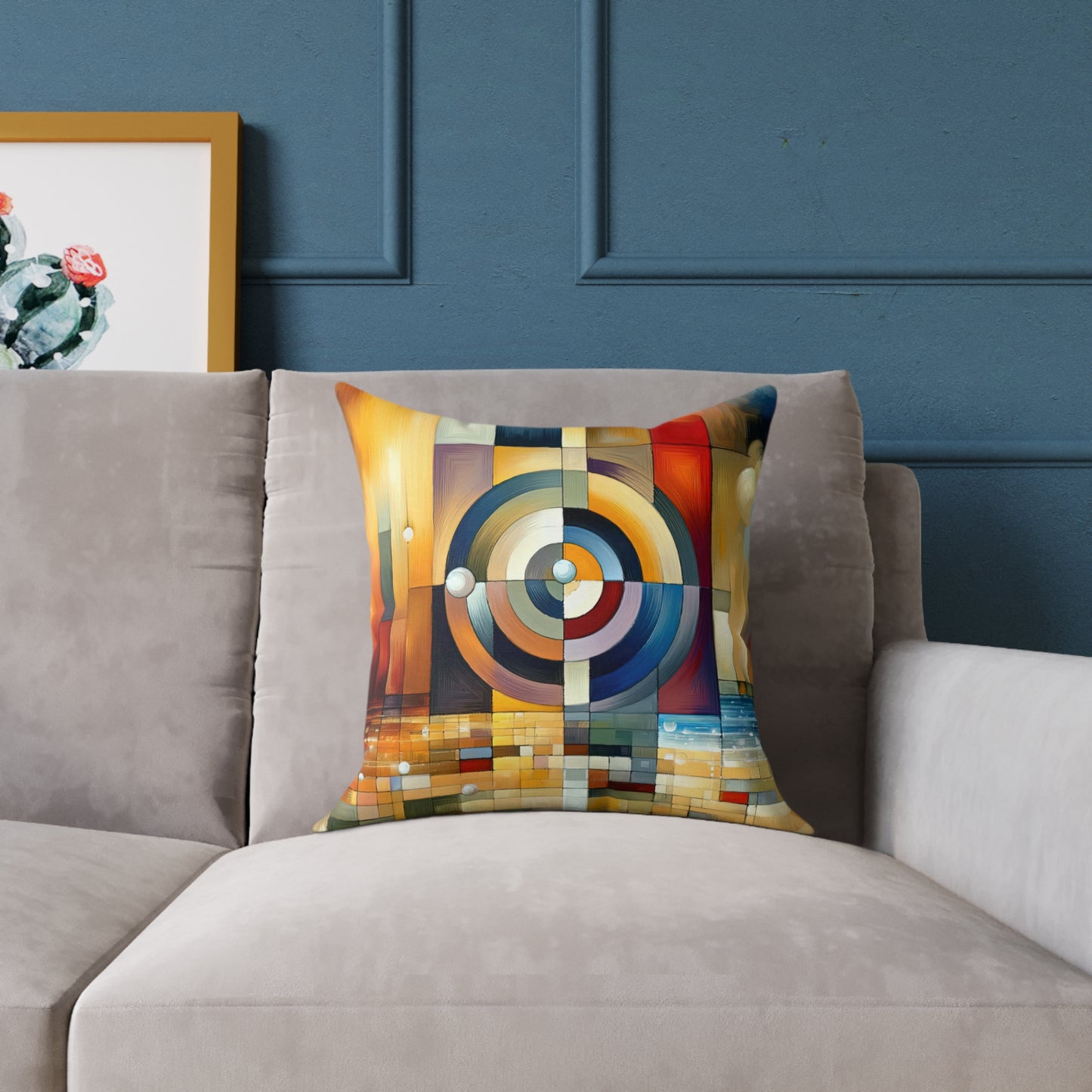 Oneness Through Tachism Spun Polyester Pillow